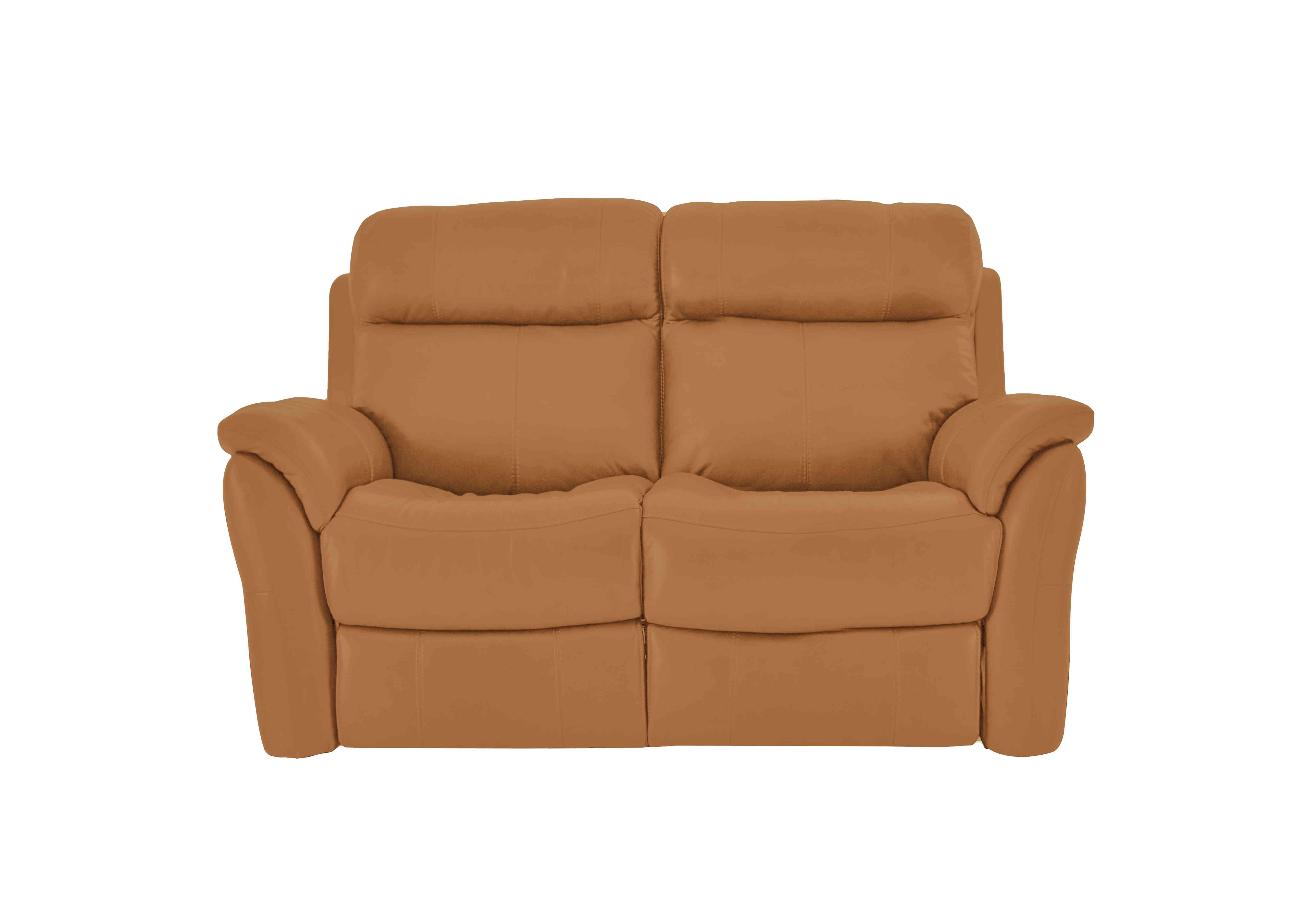 Relax Station Revive 2 Seater Leather Sofa in Bv-335e Honey Yellow on Furniture Village