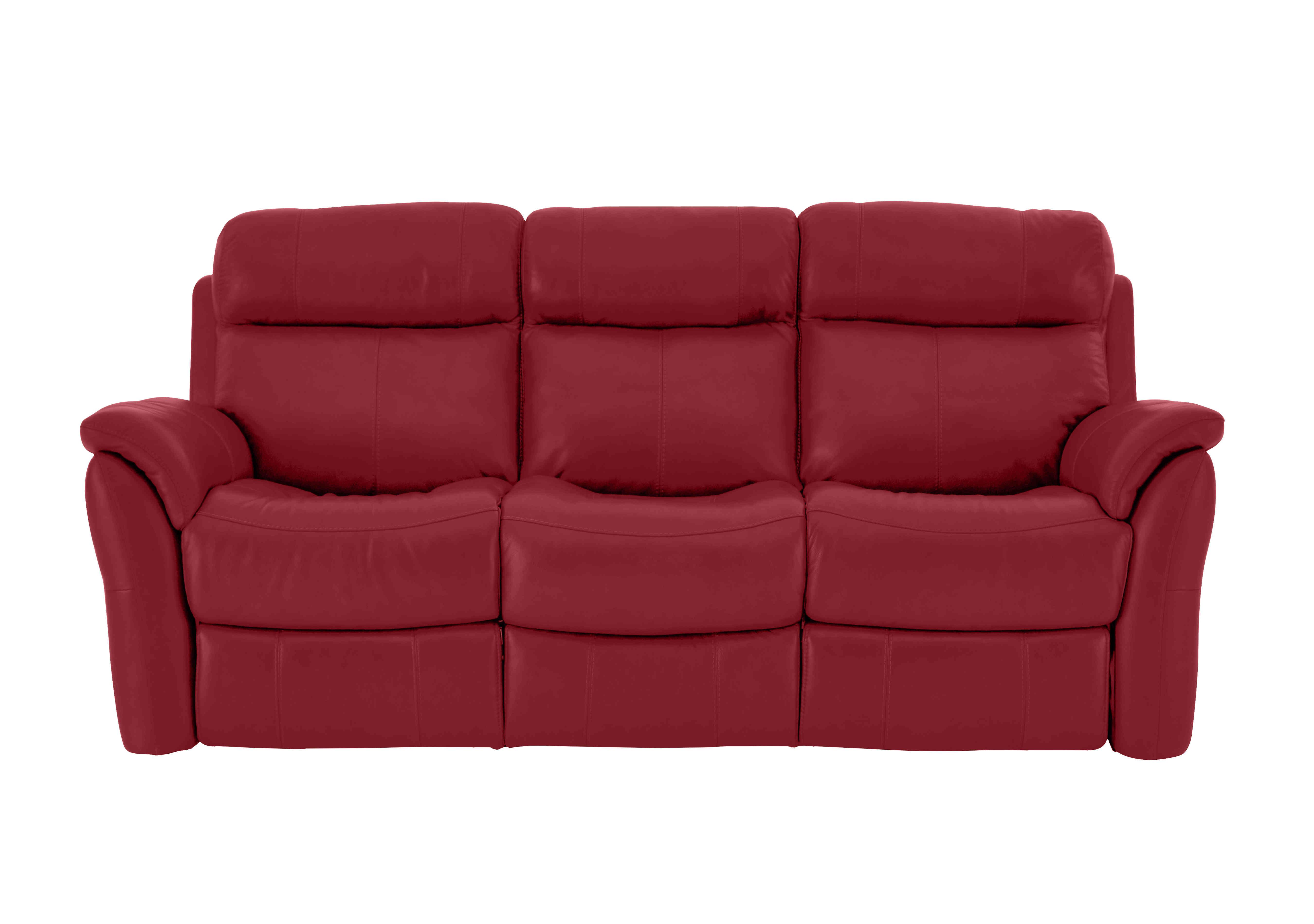 Relax Station Revive 3 Seater Leather Sofa in Bv-0008 Pure Red on Furniture Village