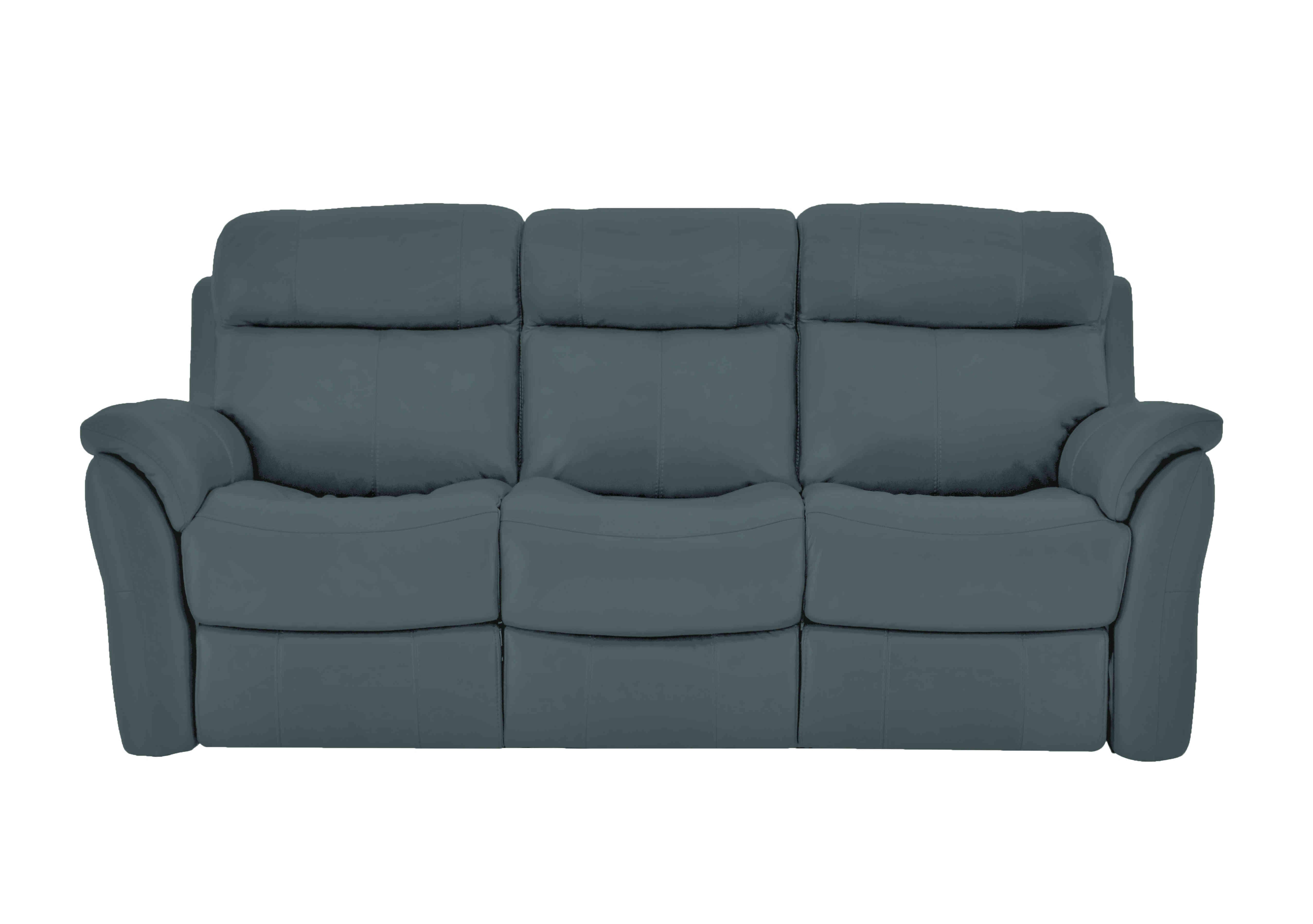 Relax Station Revive 3 Seater Leather Sofa in Bv-301e Lake Green on Furniture Village