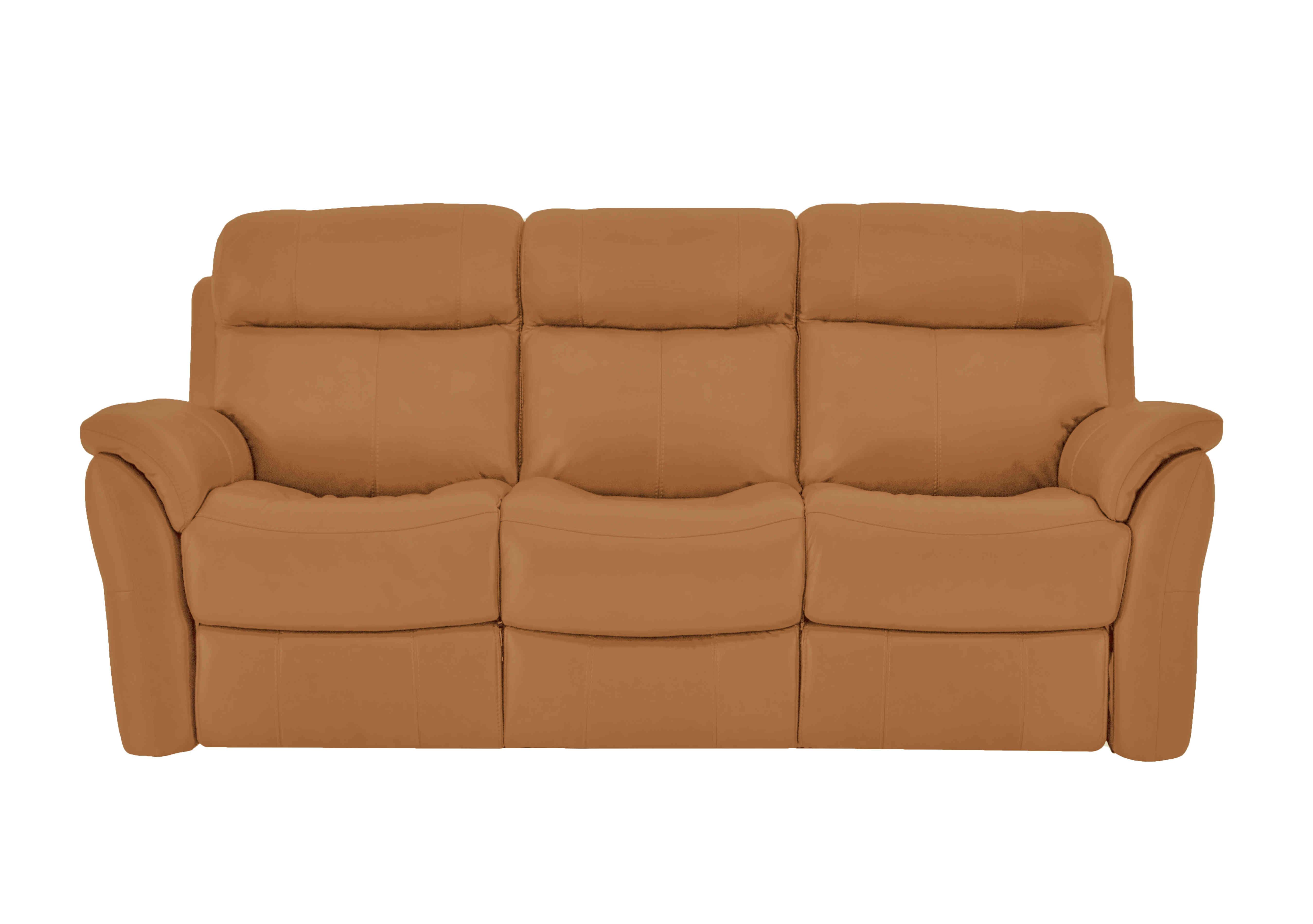Relax Station Revive 3 Seater Leather Sofa in Bv-335e Honey Yellow on Furniture Village