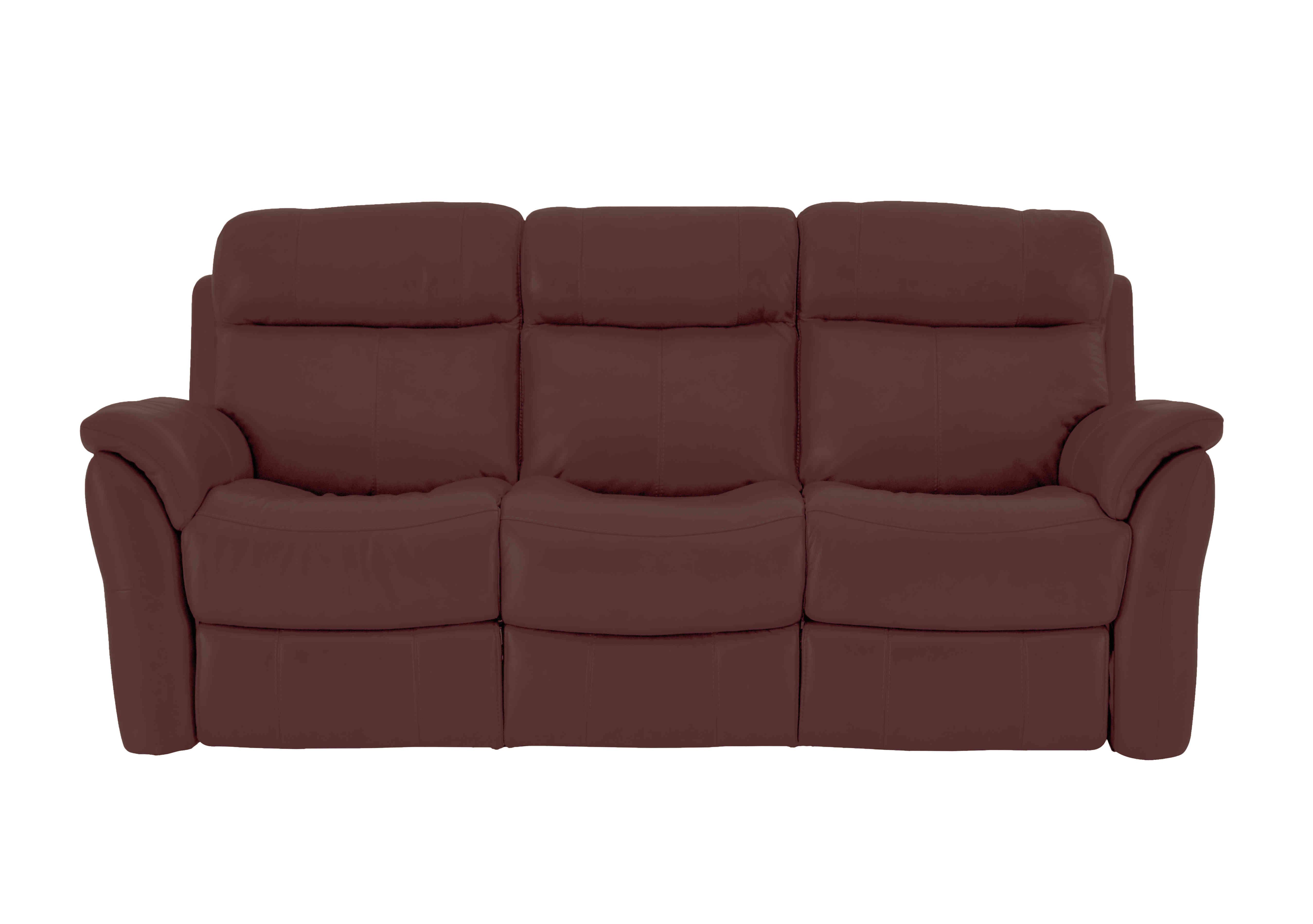 Relax Station Revive 3 Seater Leather Sofa in Nc-035c Deep Red on Furniture Village