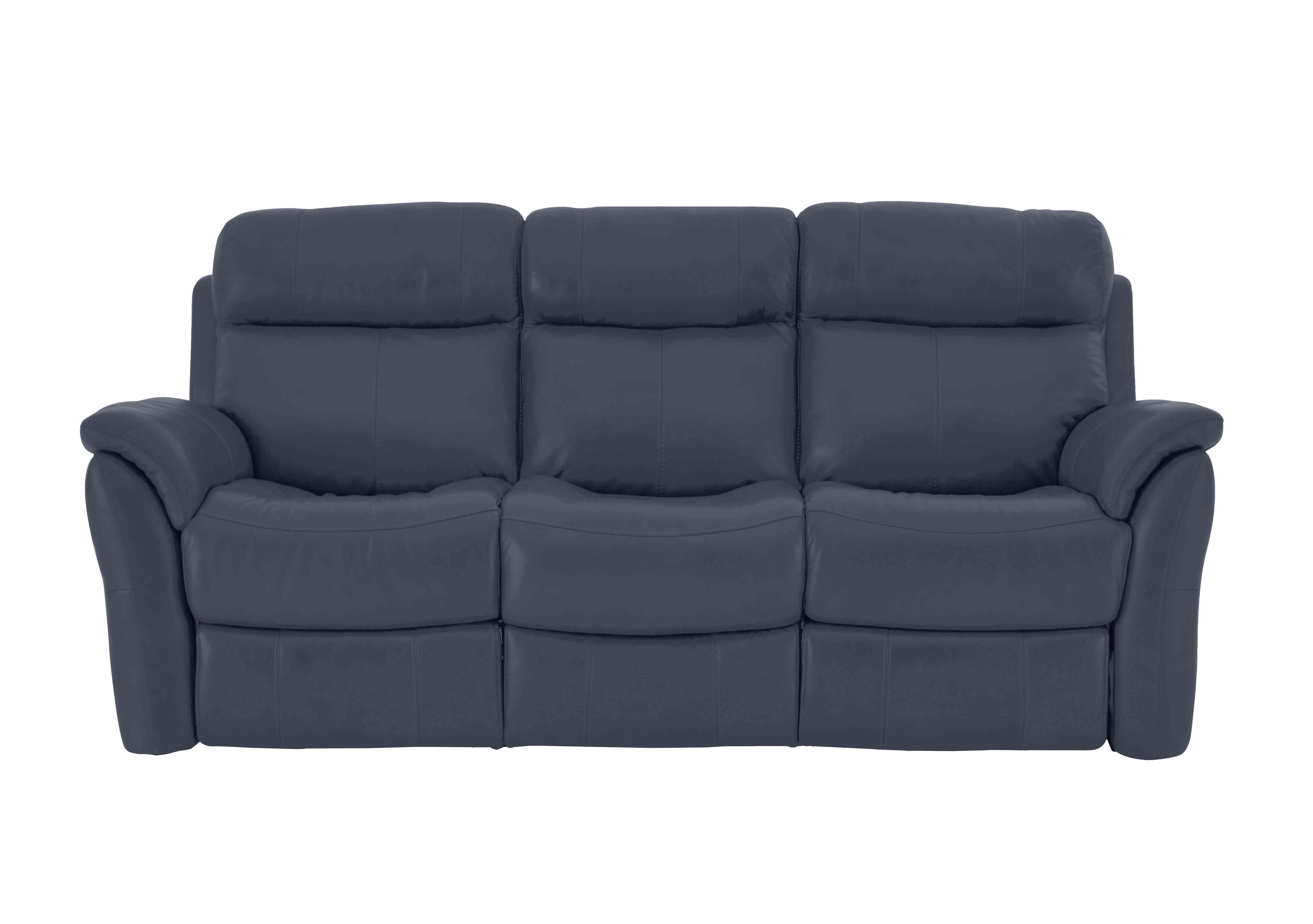 Relax Station Revive 3 Seater Leather Sofa in Nc-313e Ocean Blue on Furniture Village