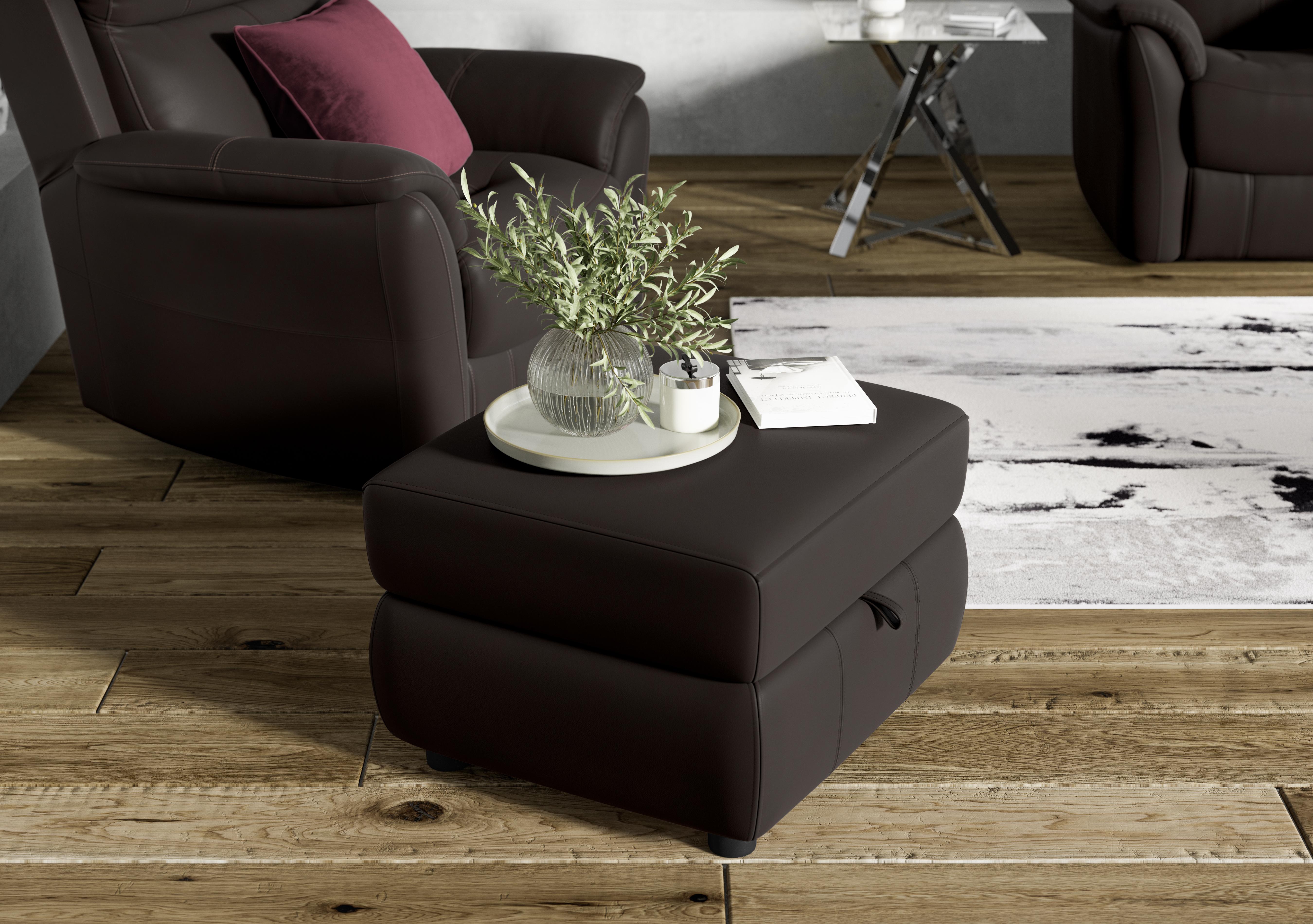 Relax Station Revive Leather Storage Footstool in  on Furniture Village