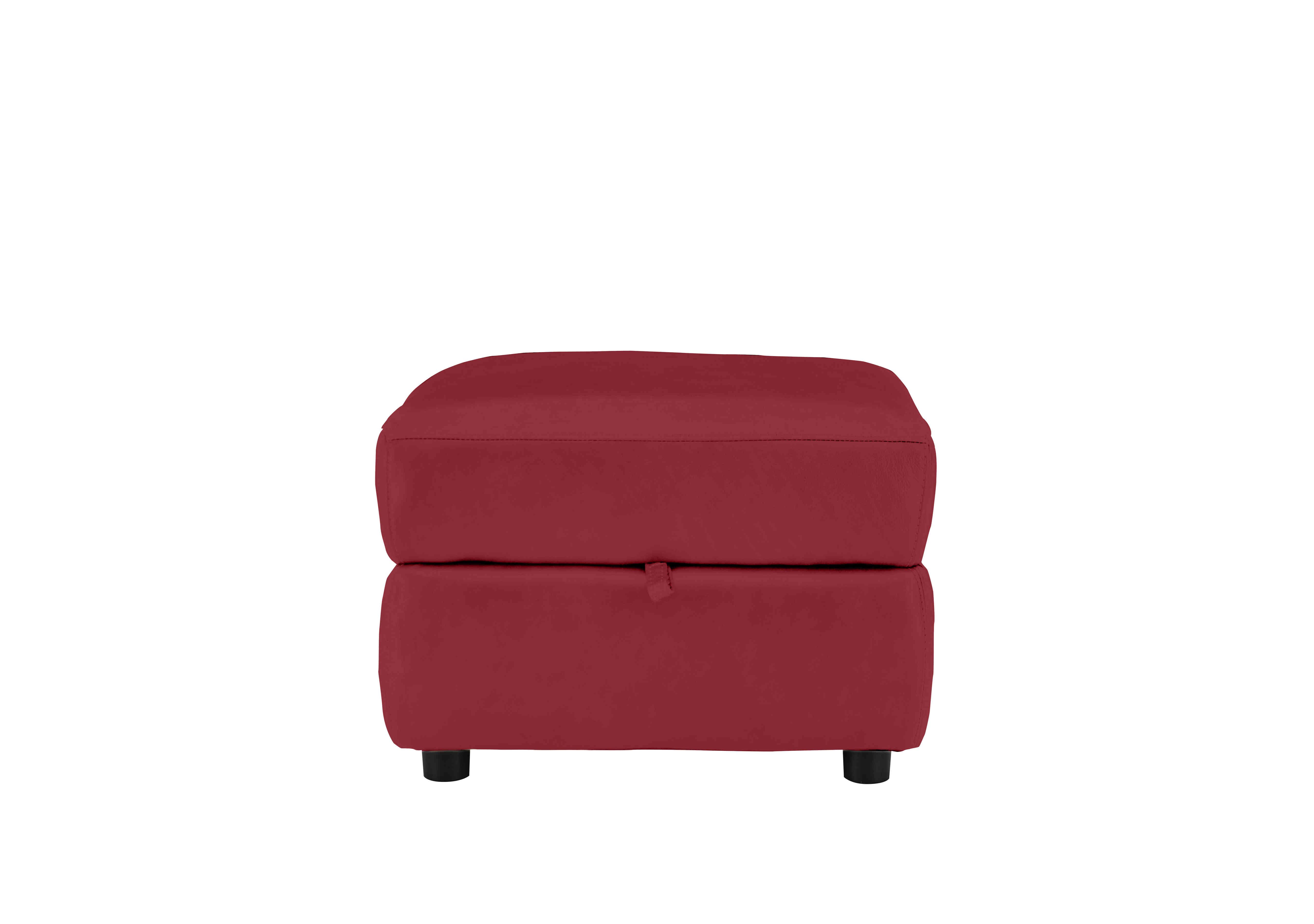 Relax Station Revive Leather Storage Footstool in Bv-0008 Pure Red on Furniture Village