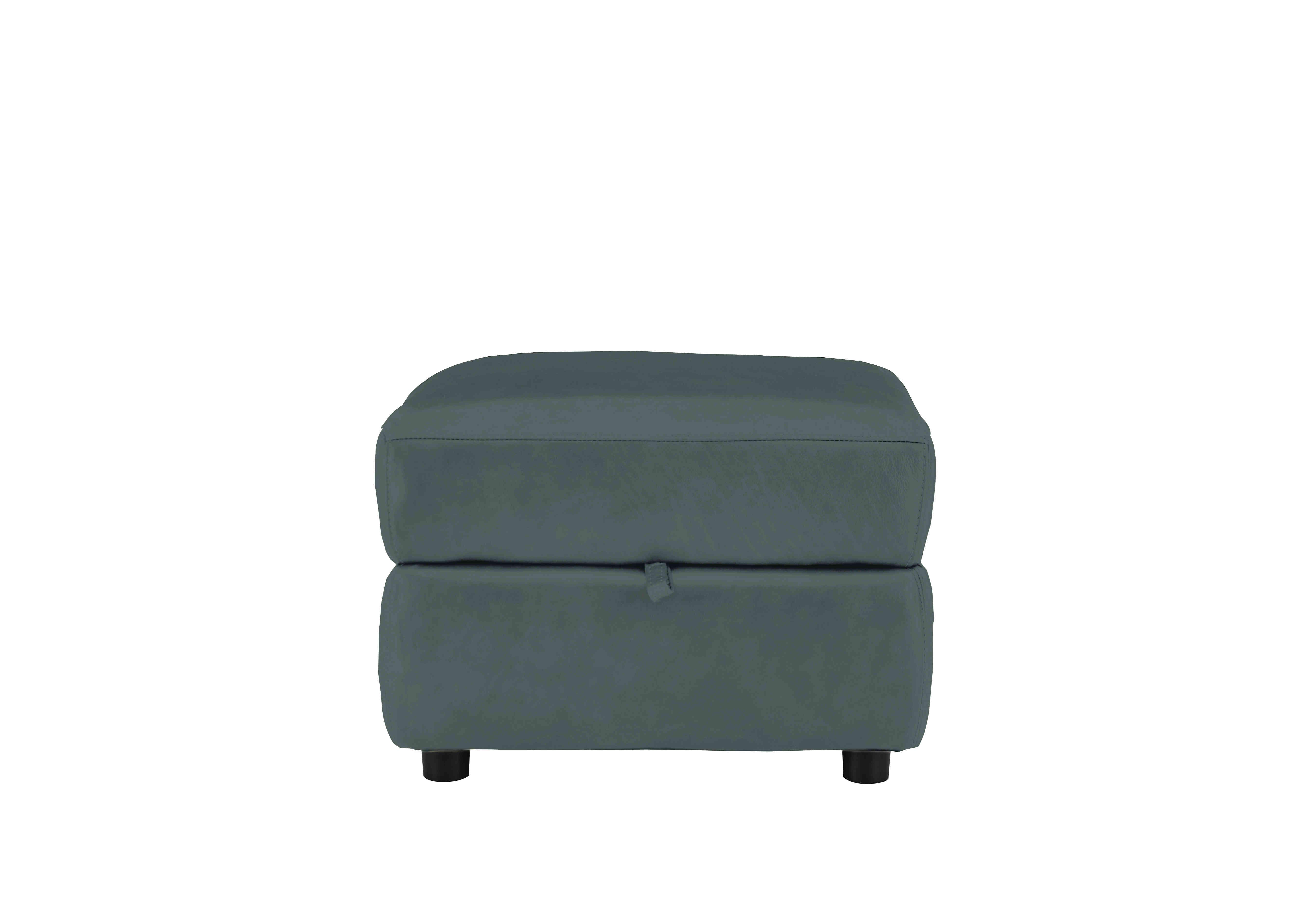 Relax Station Revive Leather Storage Footstool in Bv-301e Lake Green on Furniture Village