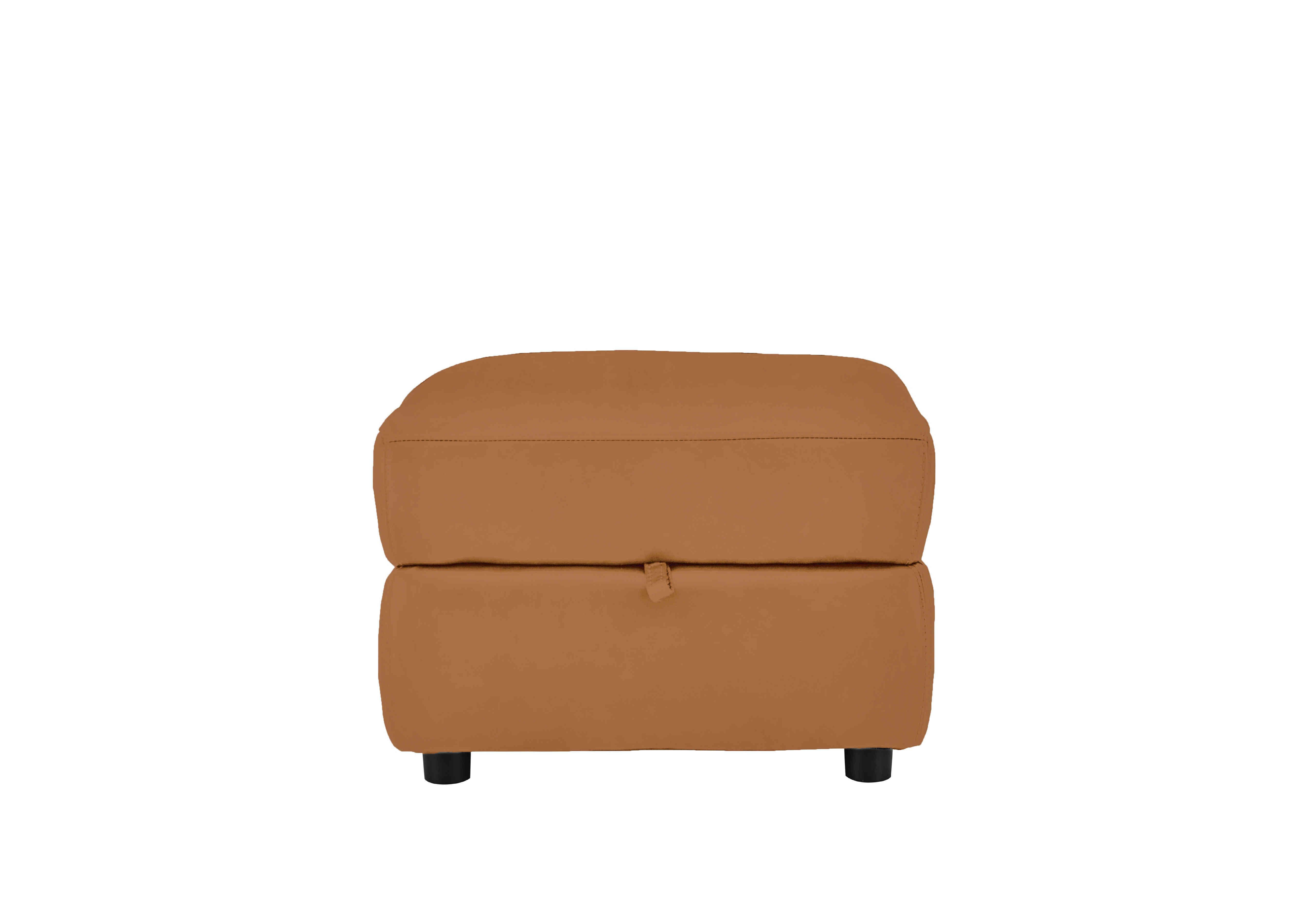 Relax Station Revive Leather Storage Footstool in Bv-335e Honey Yellow on Furniture Village