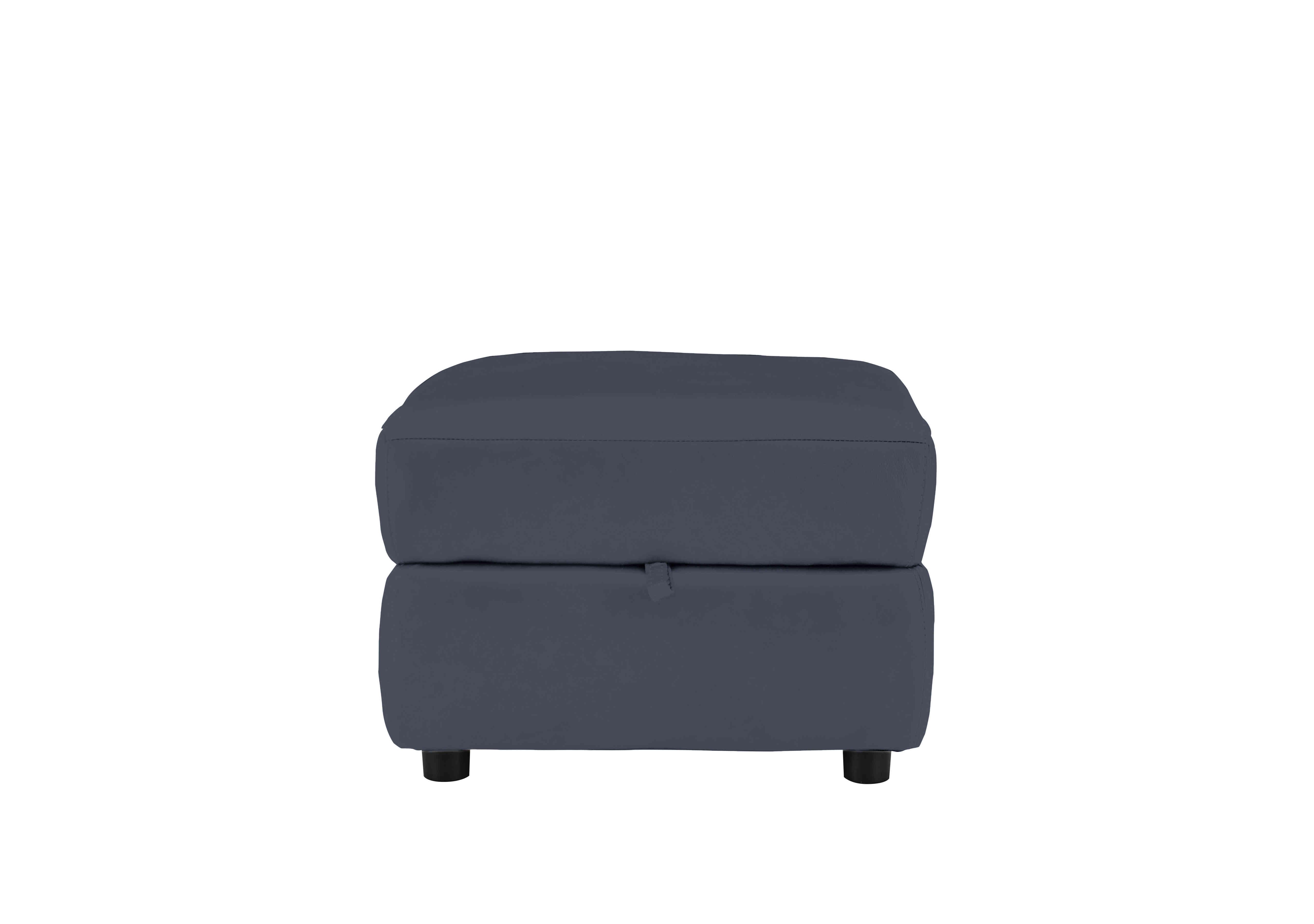 Relax Station Revive Leather Storage Footstool in Nc-313e Ocean Blue on Furniture Village