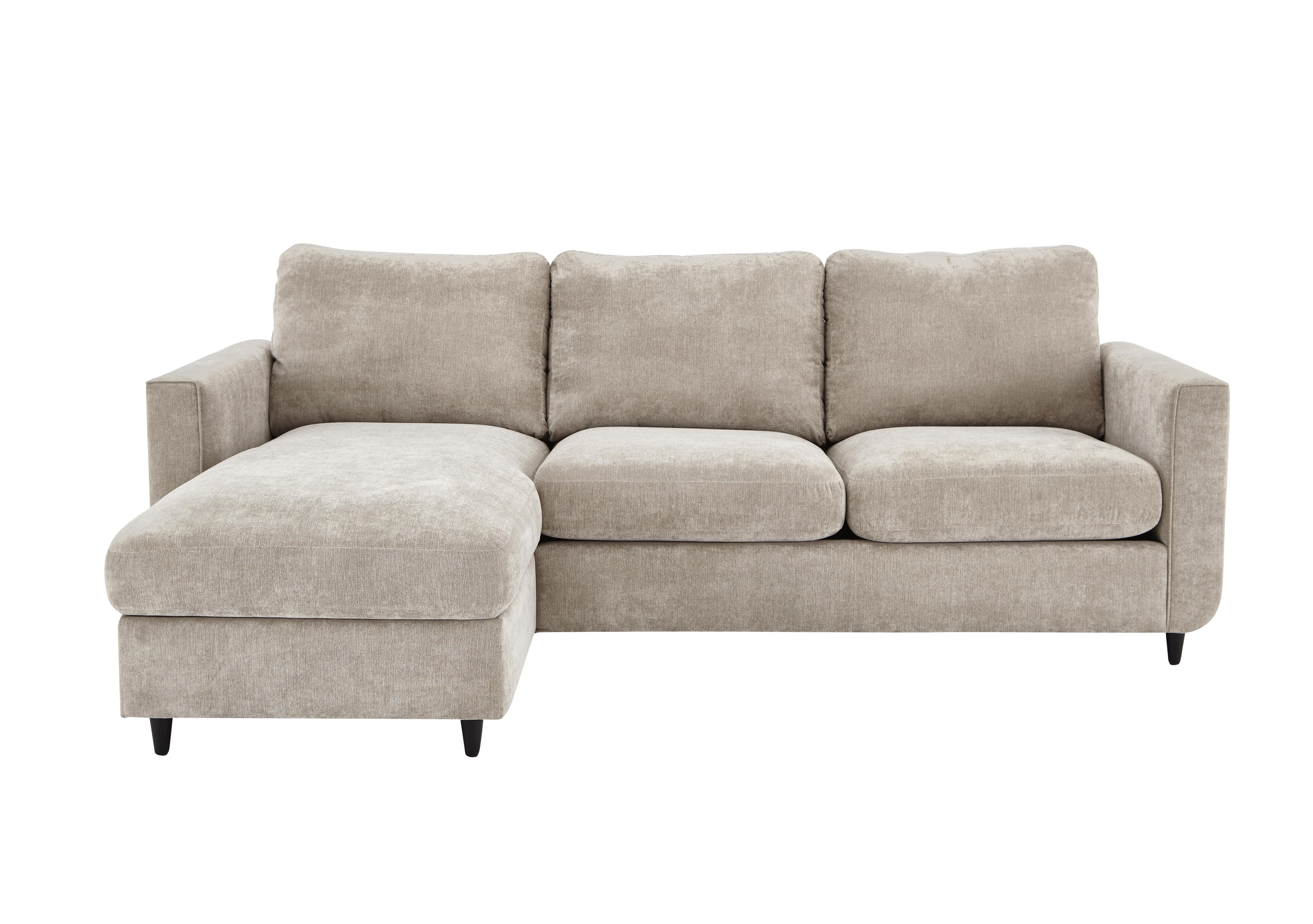 Esprit Fabric Chaise Sofa Bed with Storage in Silver Ebony Feet on Furniture Village