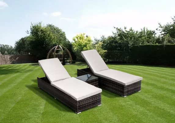 Lagoon Rattan Sun Lounger Set Furniture Village