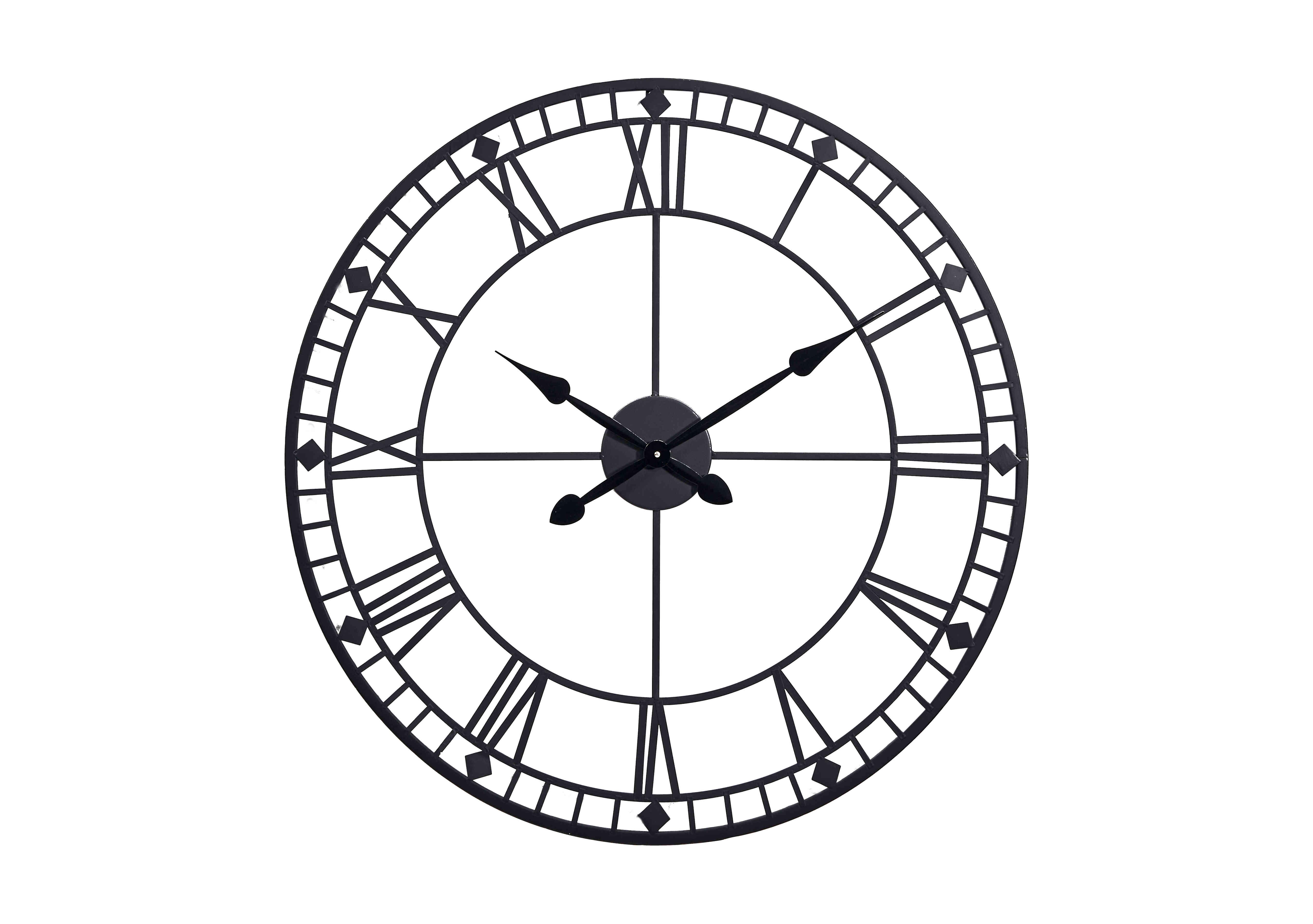 Antique Metal Wall Clock in Black on Furniture Village