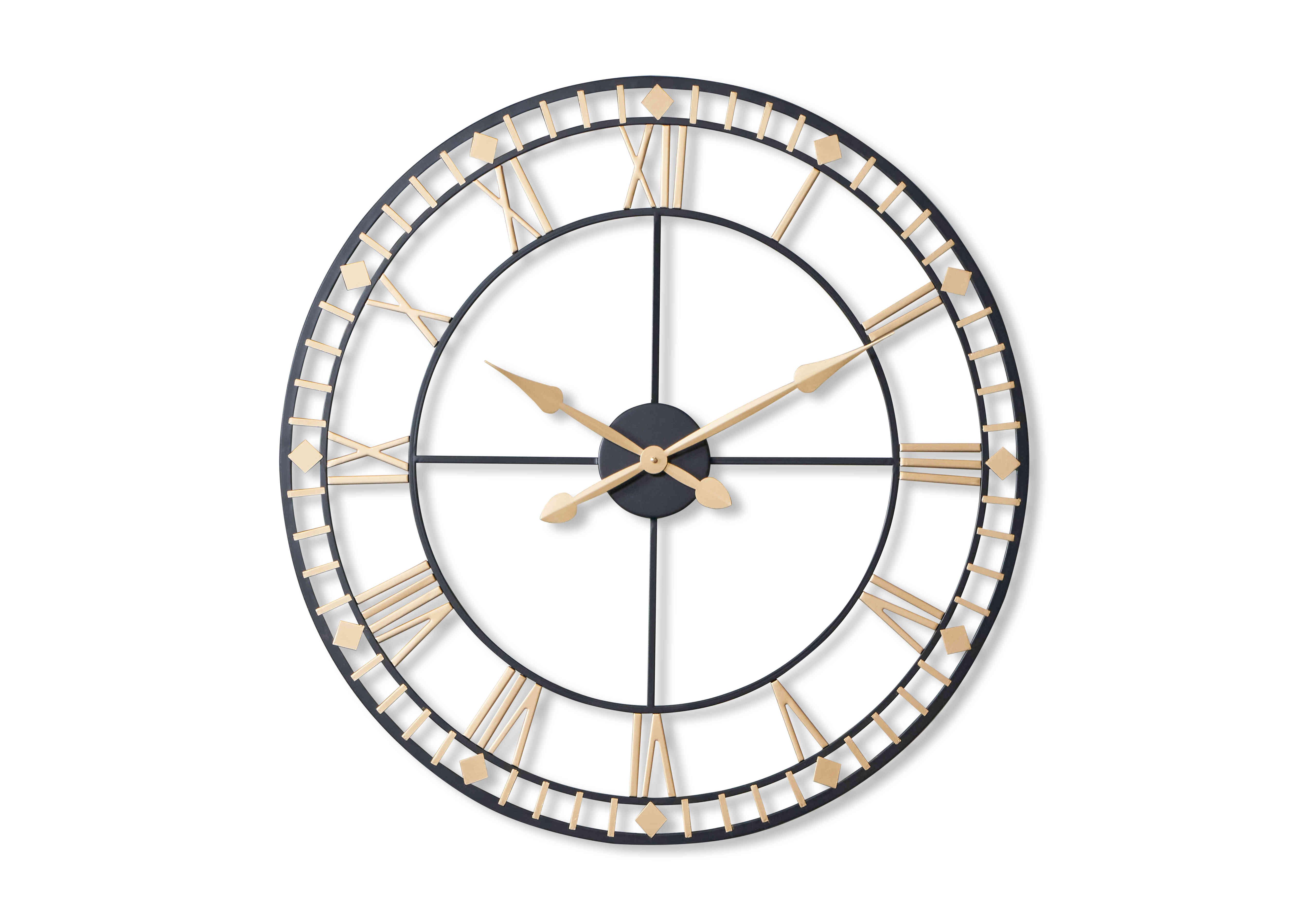 Antique Metal Wall Clock in Bronze And Gold on Furniture Village