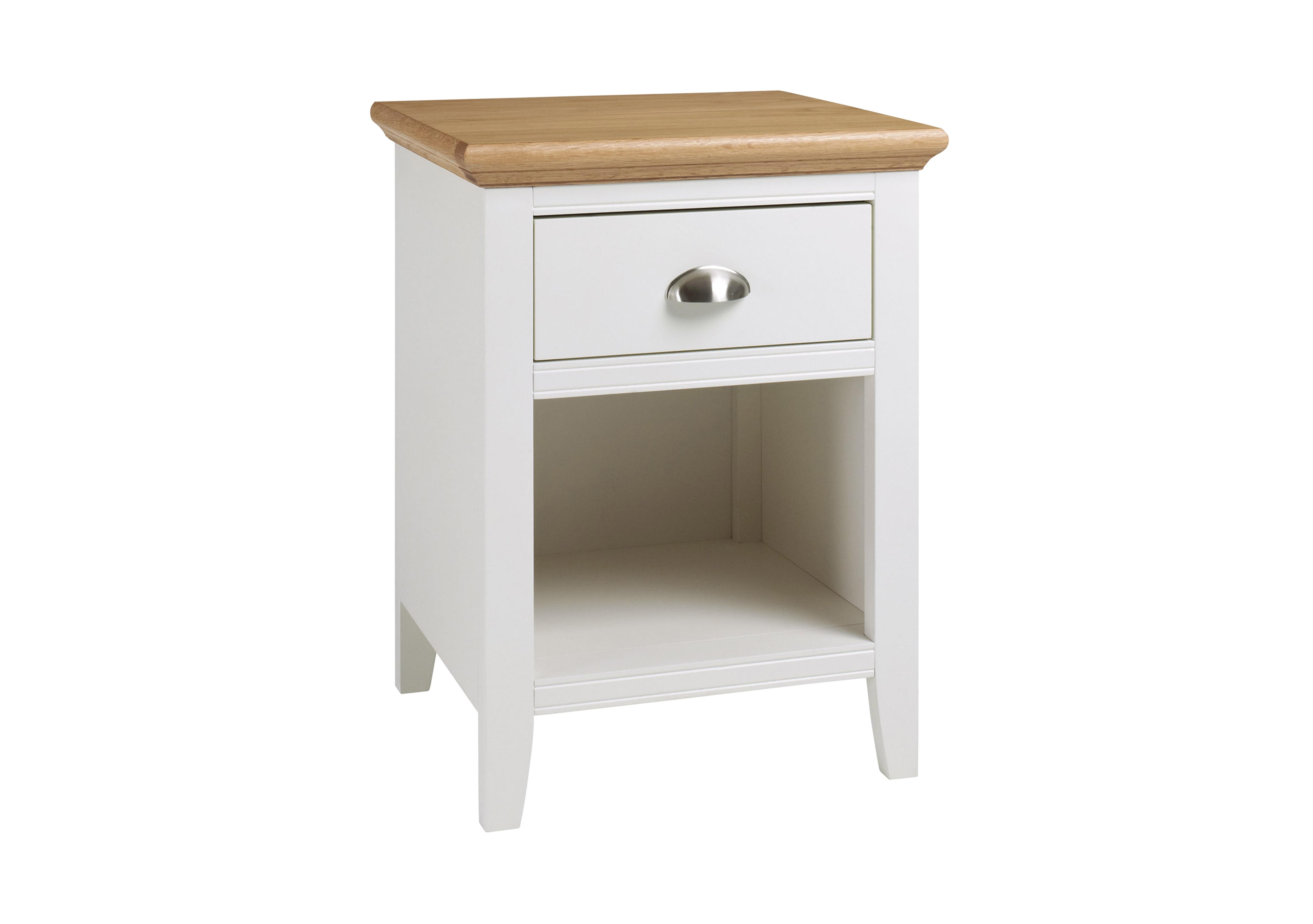 Emily 1 Drawer Nightstand in Ivory And Oak on Furniture Village