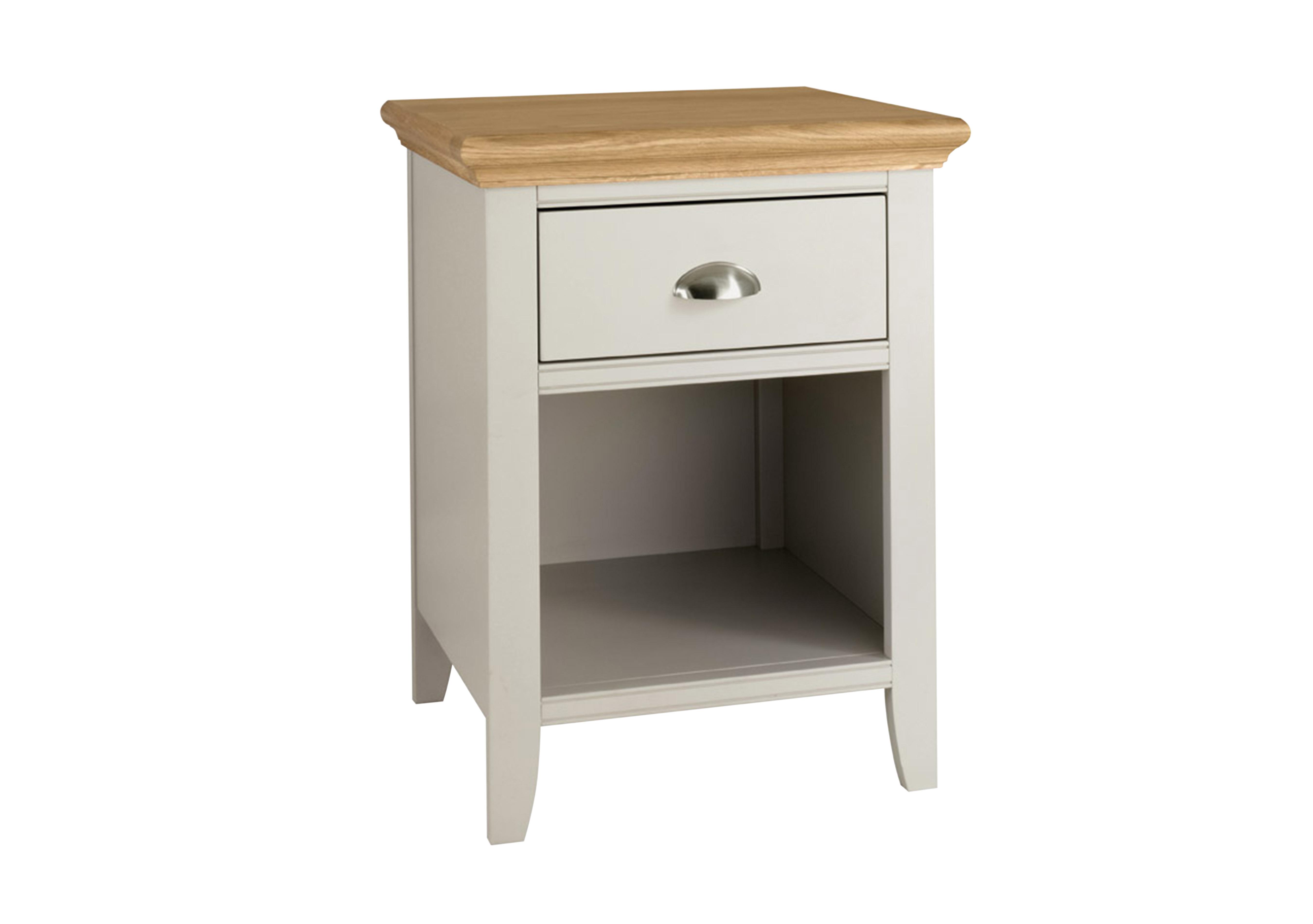 Emily 1 Drawer Nightstand in Soft Grey And Oak on Furniture Village