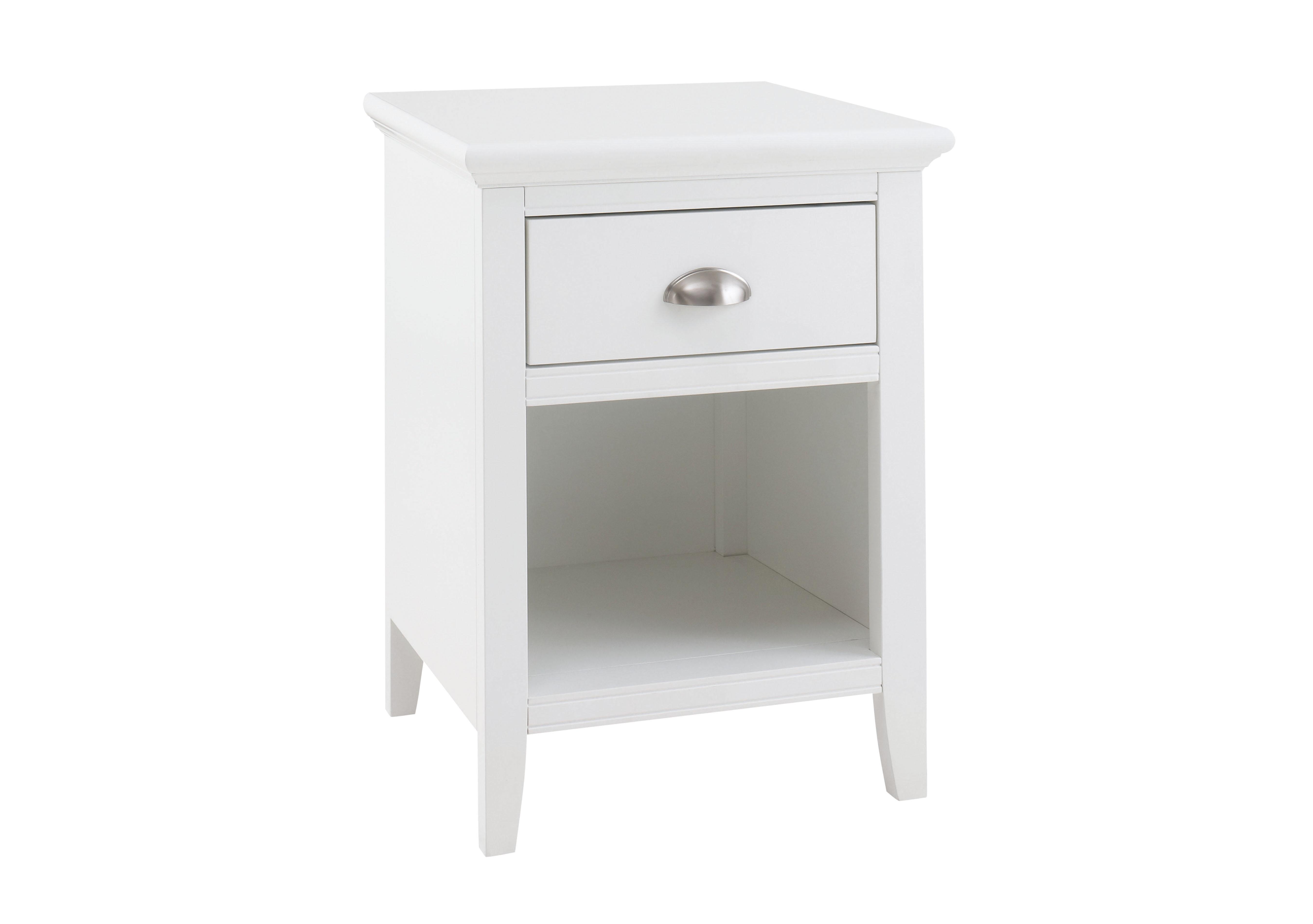 Emily 1 Drawer Nightstand in White on Furniture Village