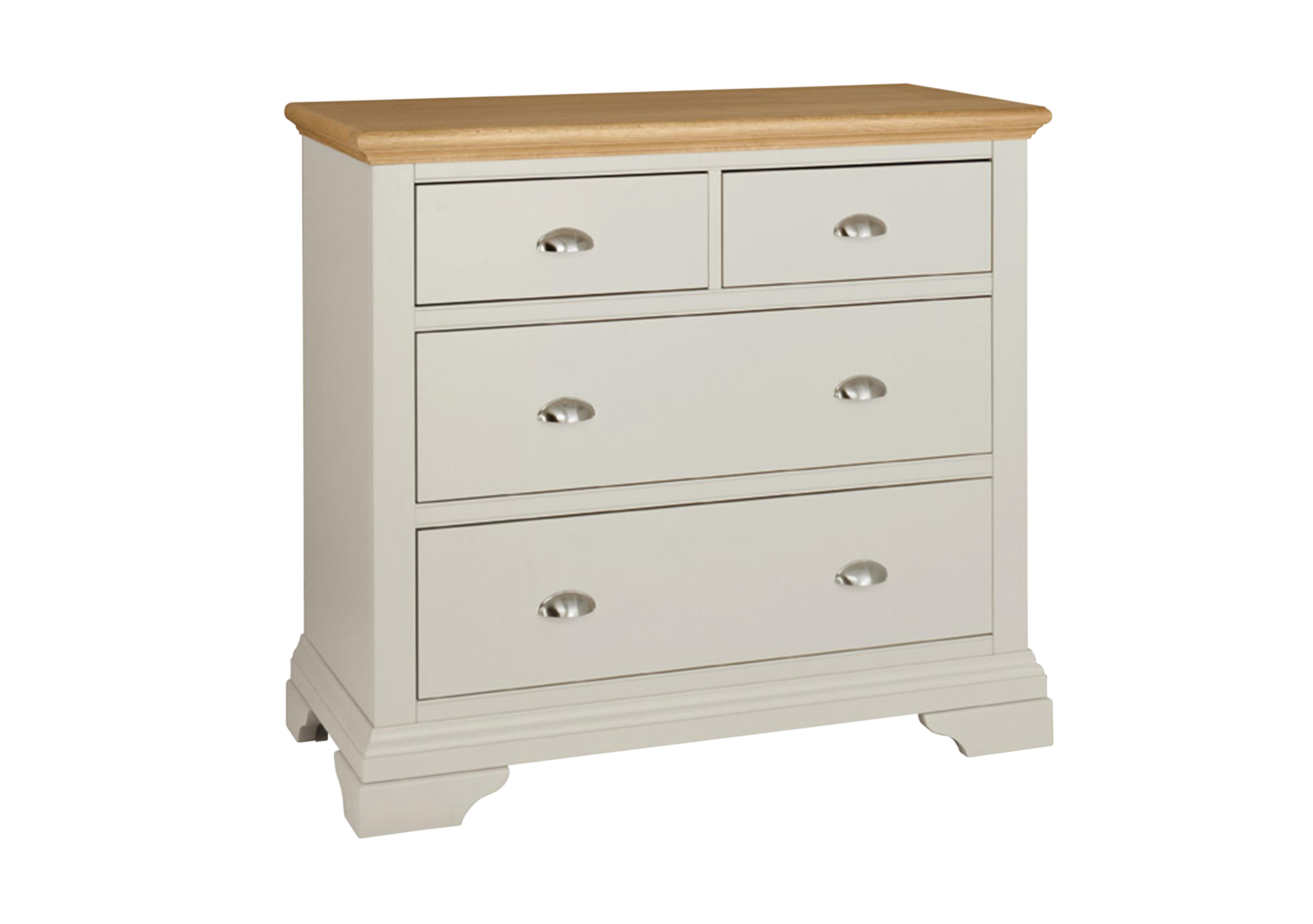 Emily 4 Drawer Chest in Soft Grey And Oak on Furniture Village