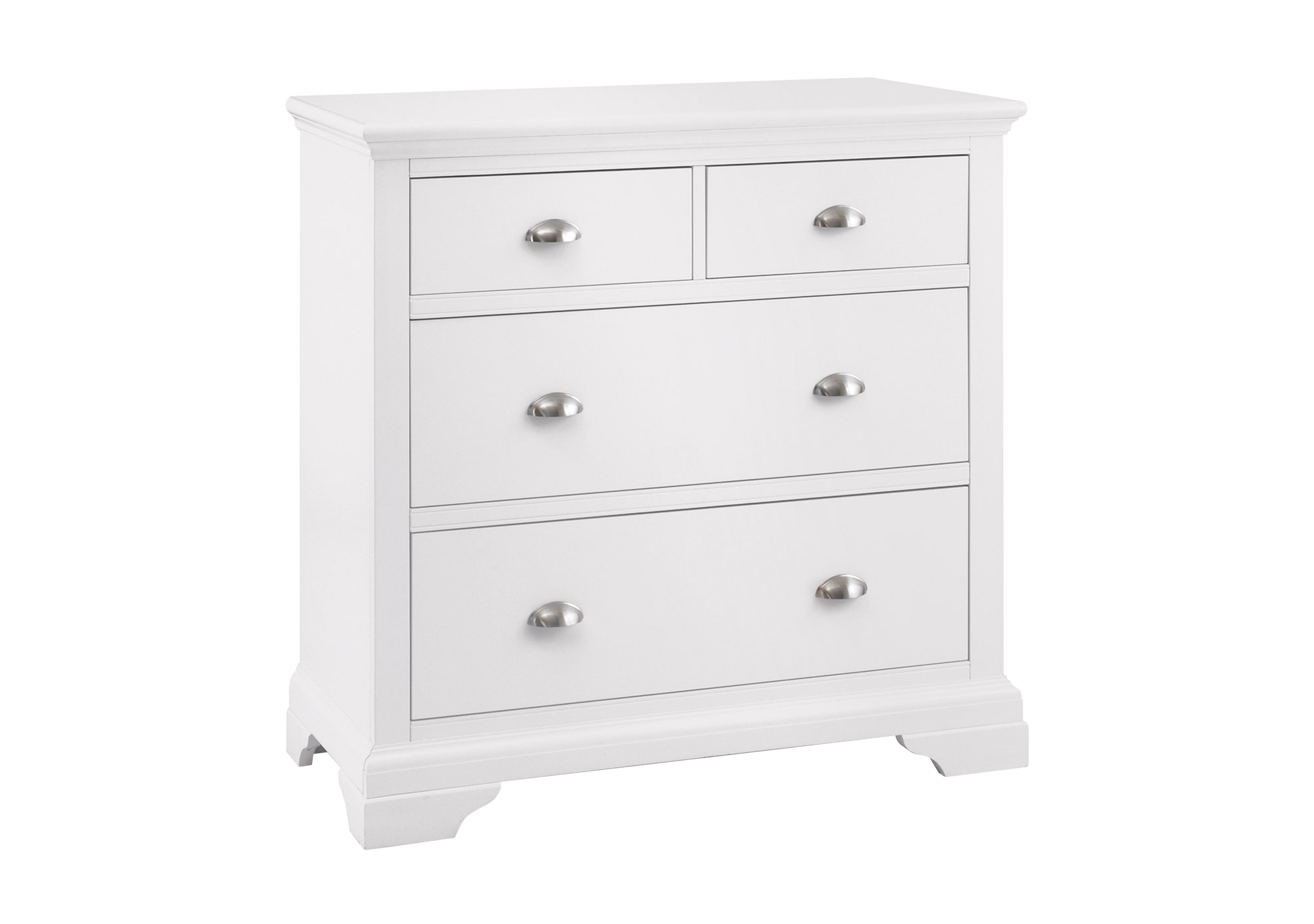 Emily 4 Drawer Chest in White on Furniture Village