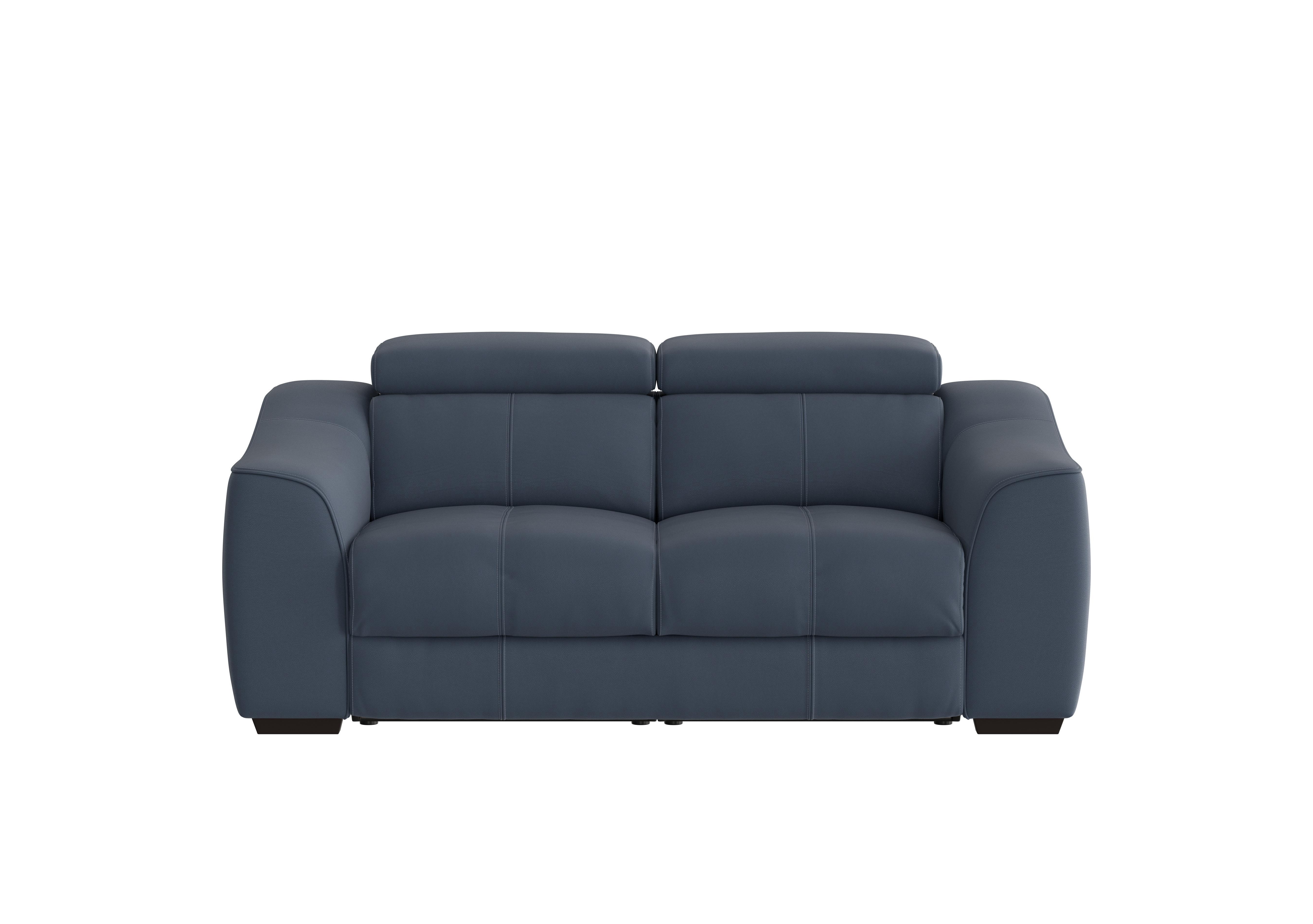 Elixir 2 Seater Leather Sofa in Bv-313e Ocean Blue on Furniture Village