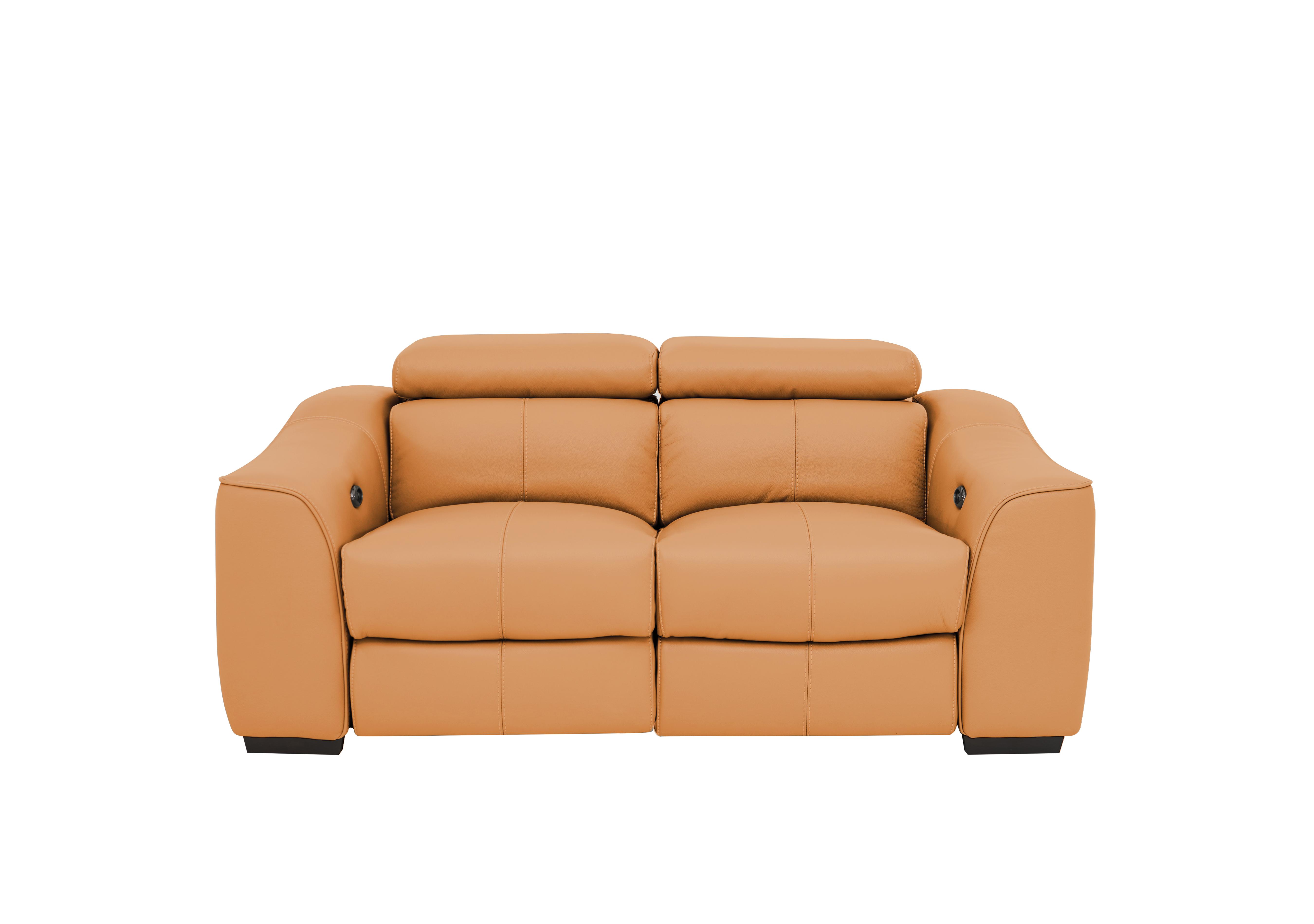 Elixir 2 Seater Leather Sofa in Bv-335e Honey Yellow on Furniture Village