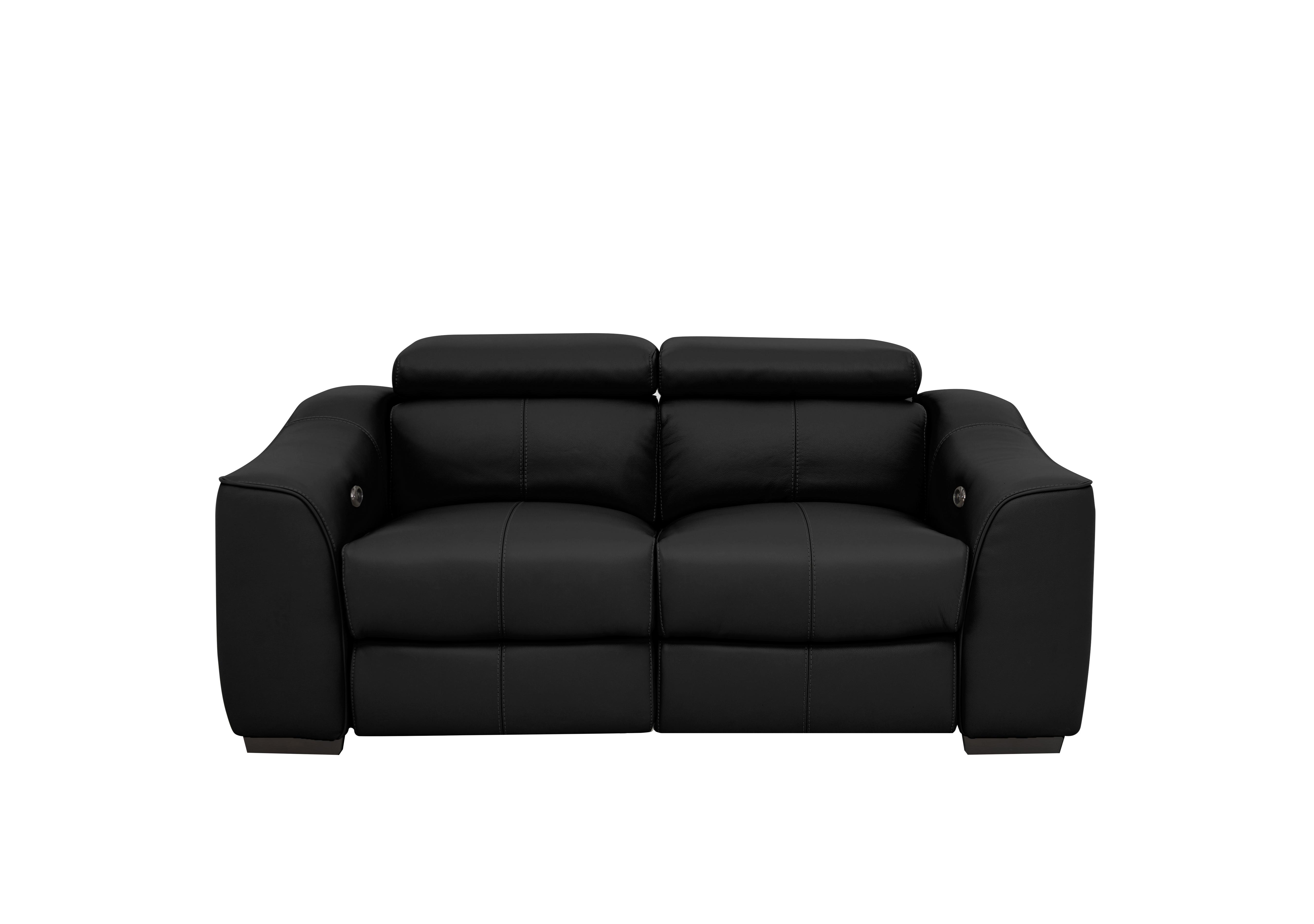 Elixir 2 Seater Leather Sofa in Bv-3500 Classic Black on Furniture Village