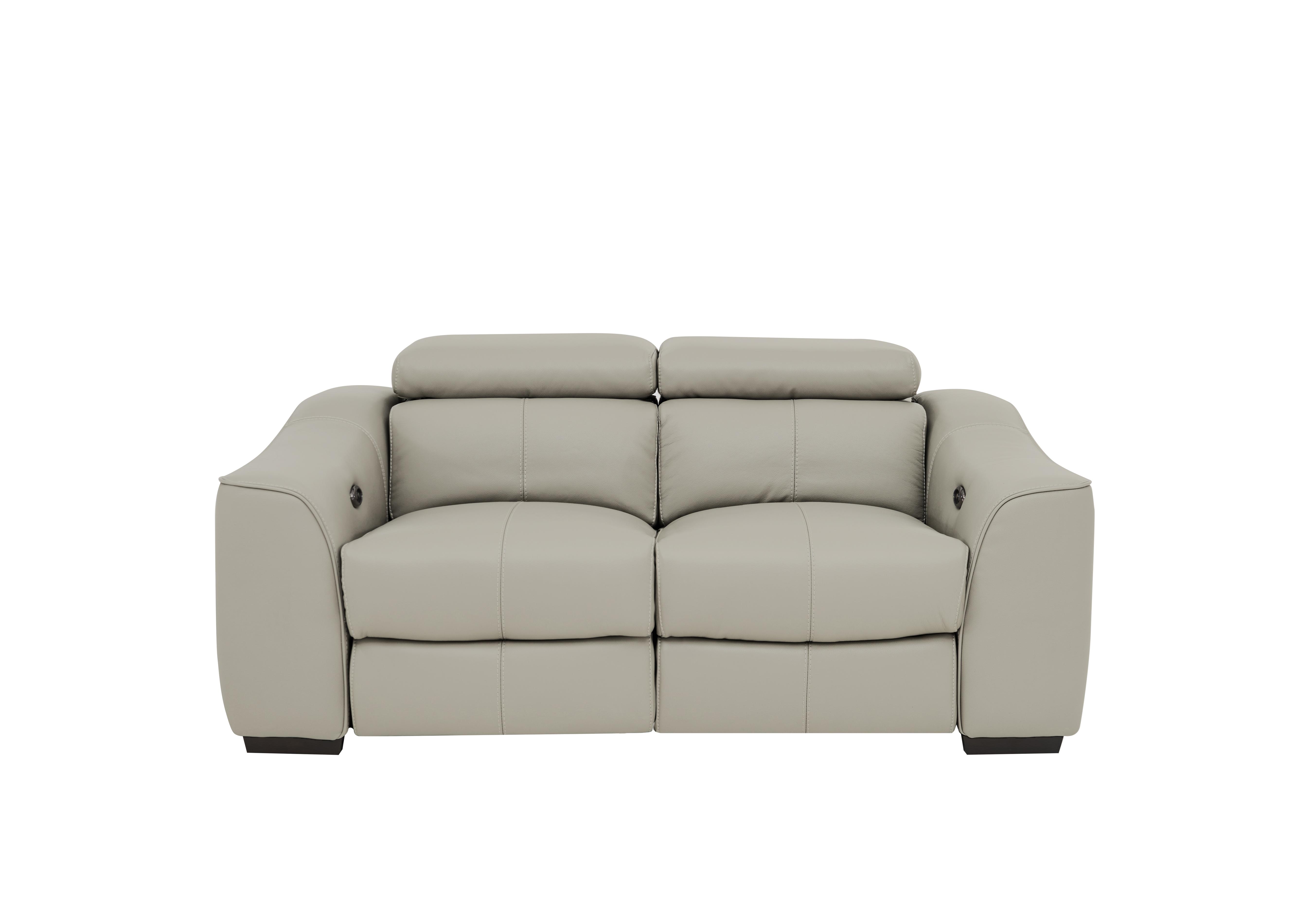 Elixir 2 Seater Leather Sofa in Bv-946b Silver Grey on Furniture Village