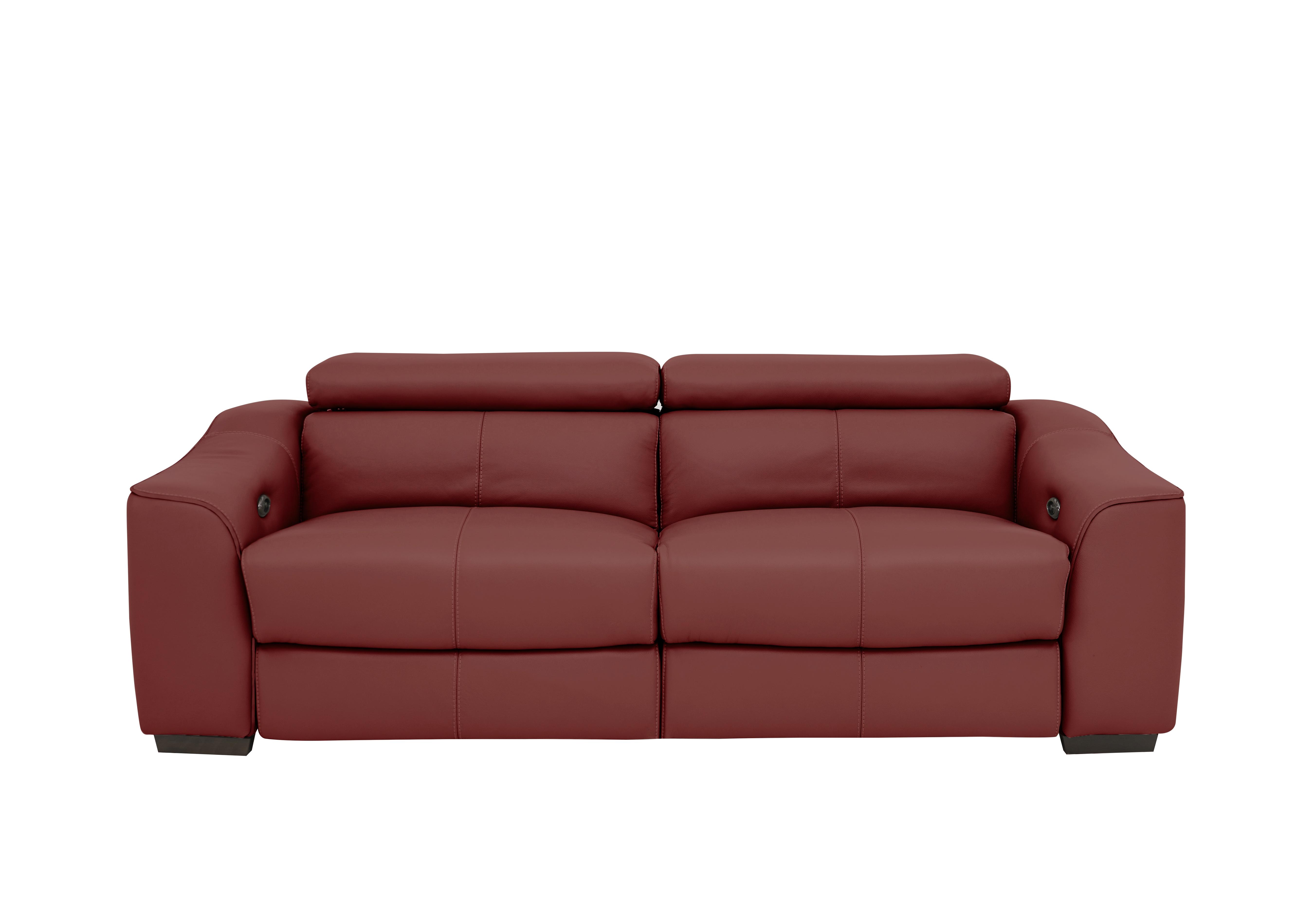 Elixir 3 Seater Leather Sofa in Bv-035c Deep Red on Furniture Village