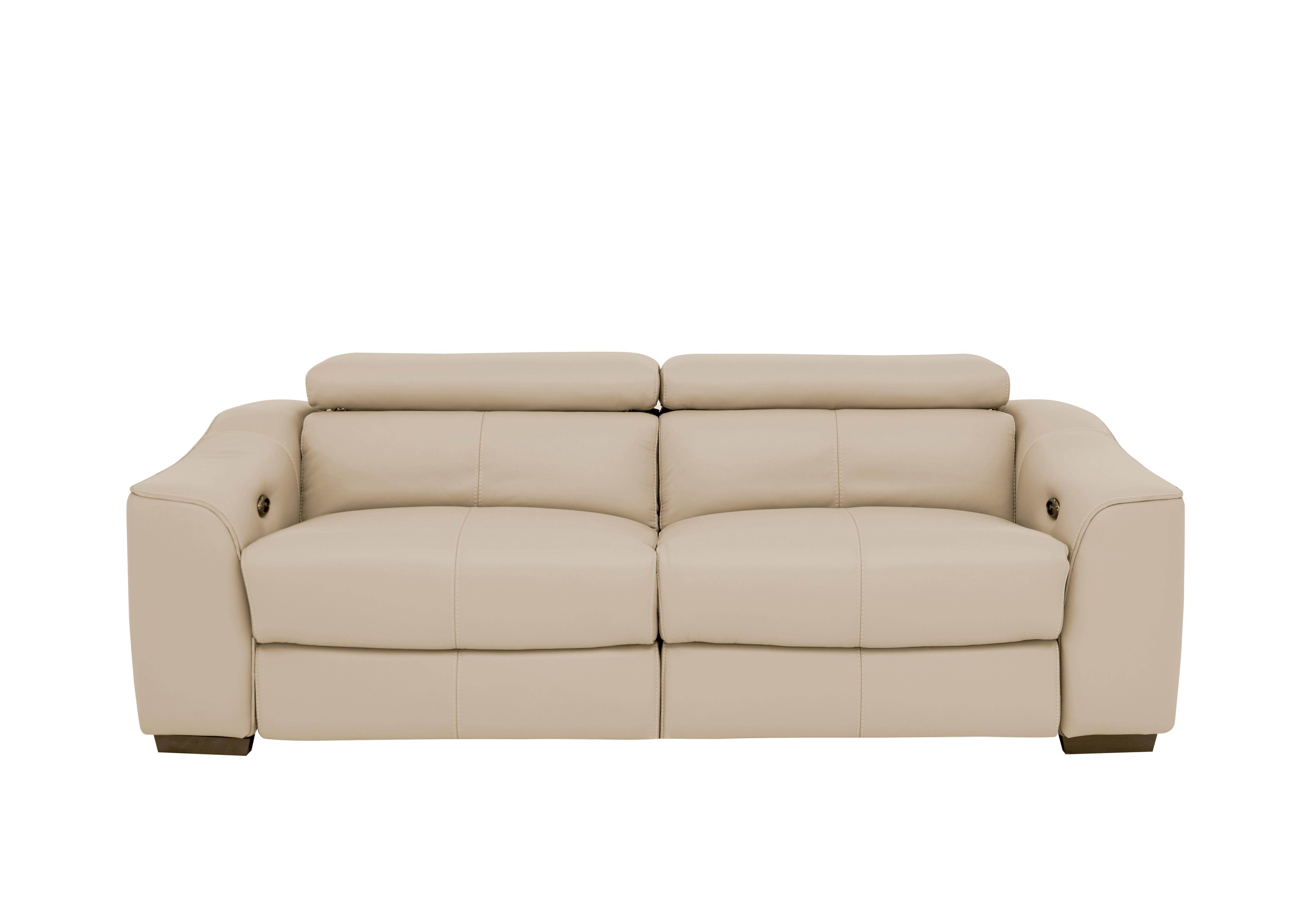 Elixir 3 Seater Leather Sofa in Bv-039c Pebble on Furniture Village
