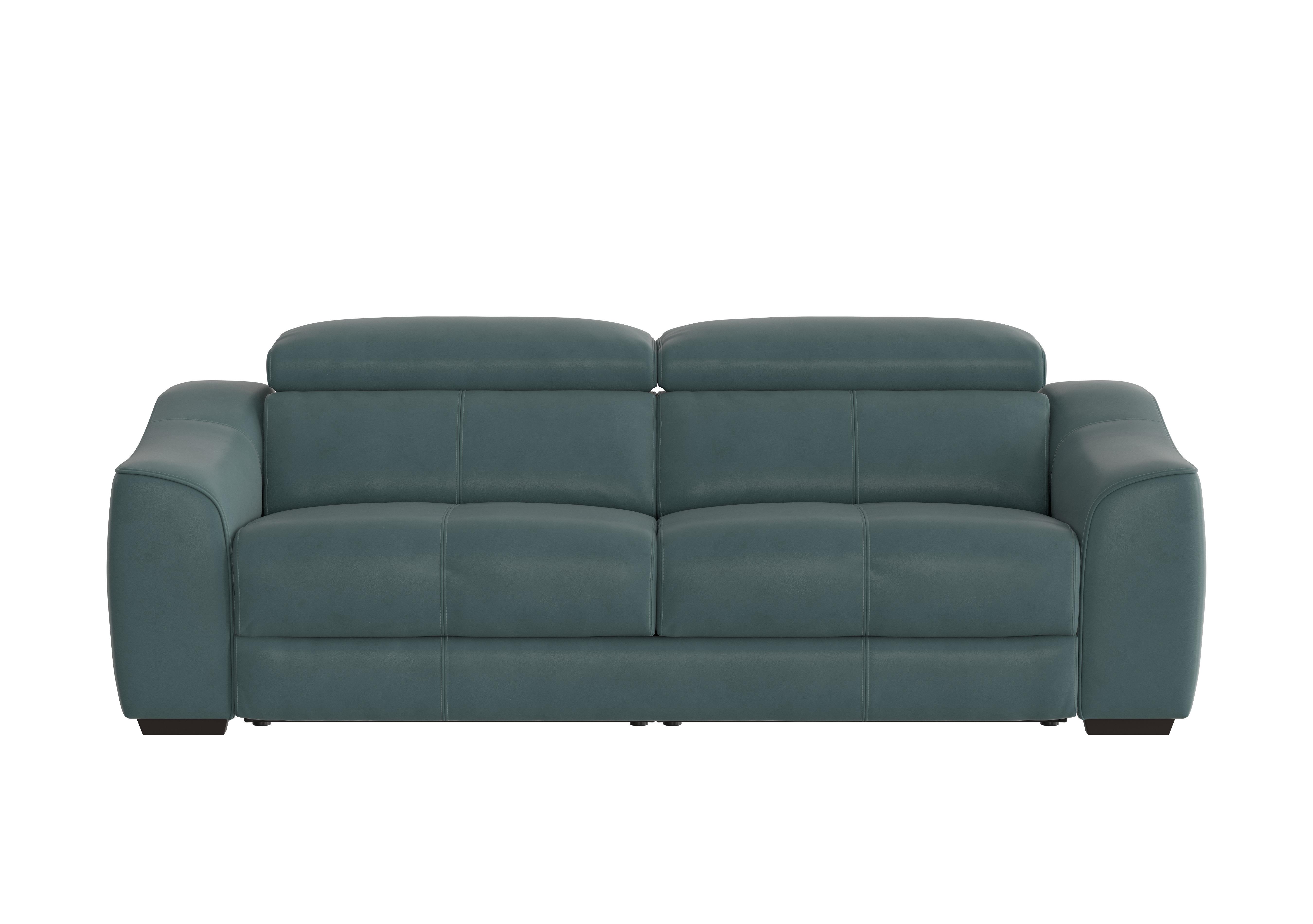 Elixir 3 Seater Leather Sofa in Bv-301e Lake Green on Furniture Village