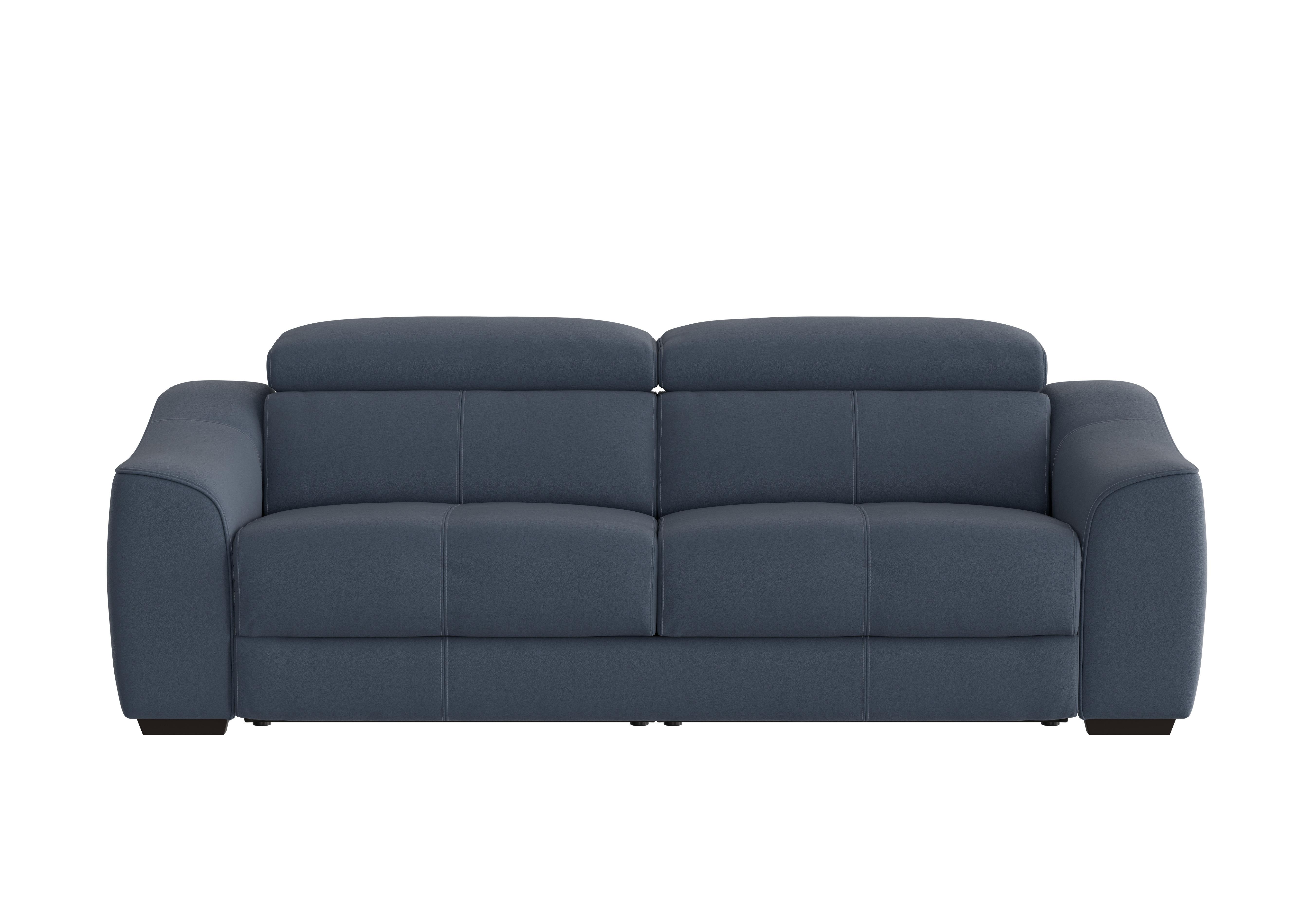 Elixir 3 Seater Leather Sofa in Bv-313e Ocean Blue on Furniture Village
