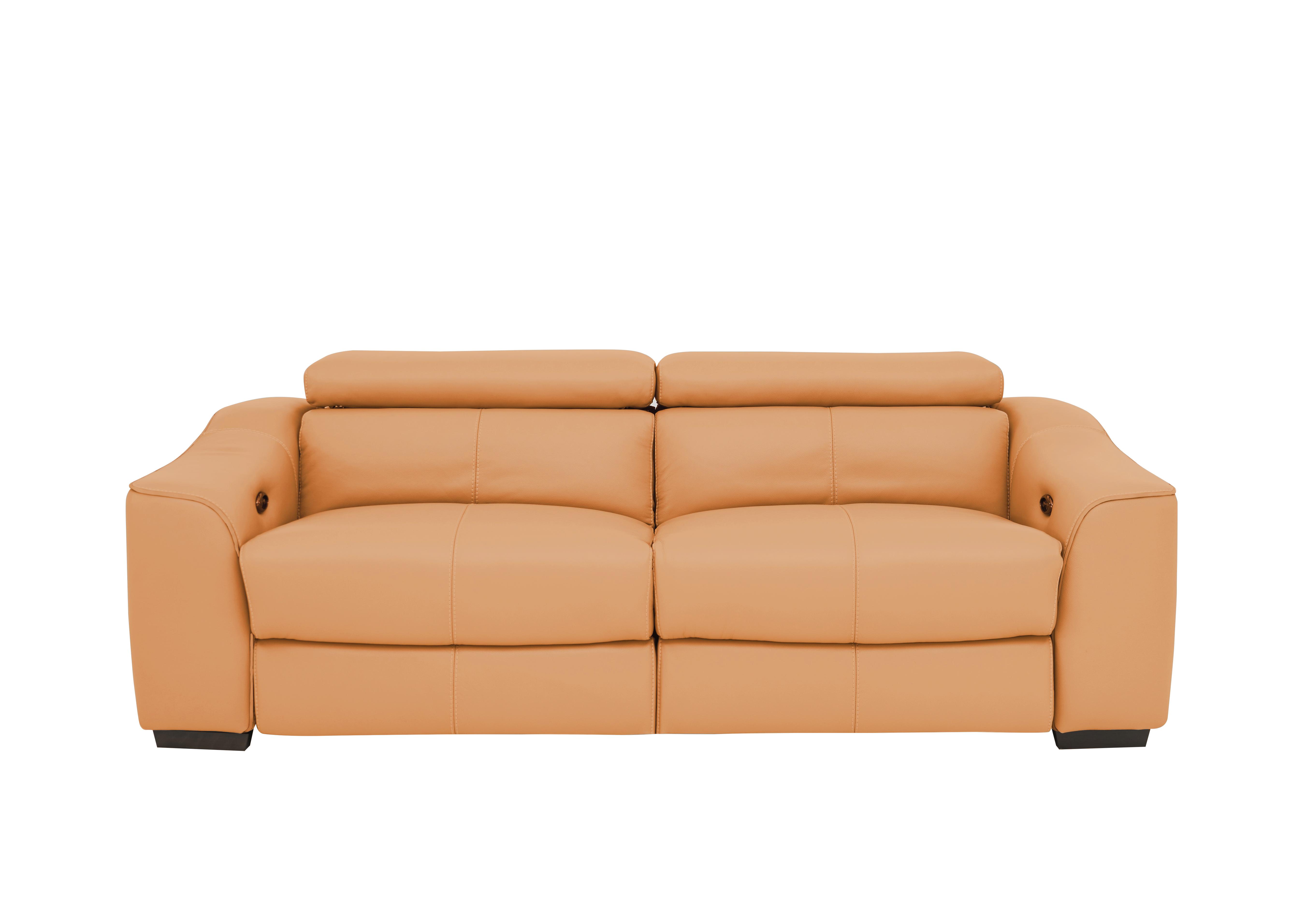 Elixir 3 Seater Leather Sofa in Bv-335e Honey Yellow on Furniture Village