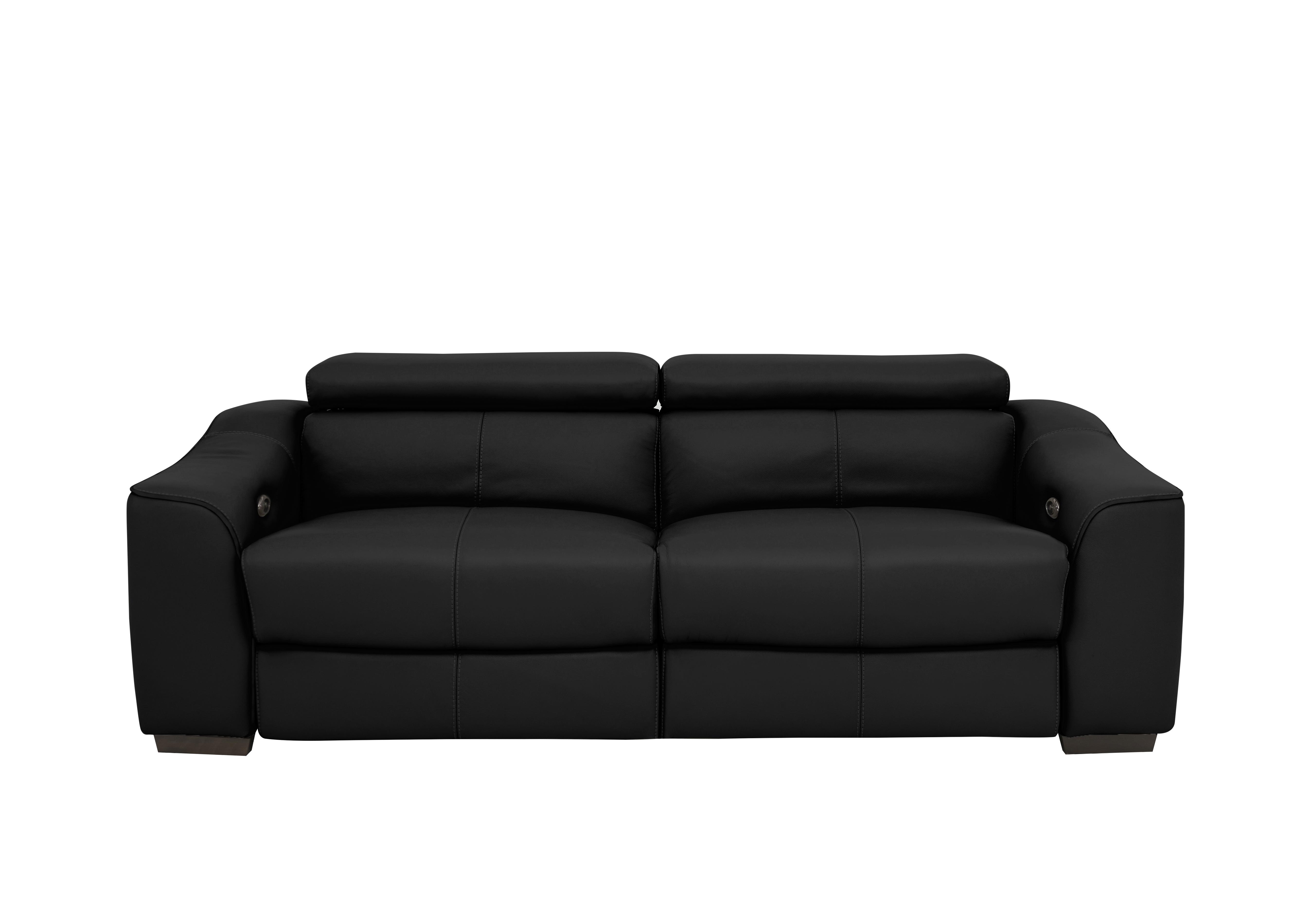 Elixir 3 Seater Leather Sofa in Bv-3500 Classic Black on Furniture Village