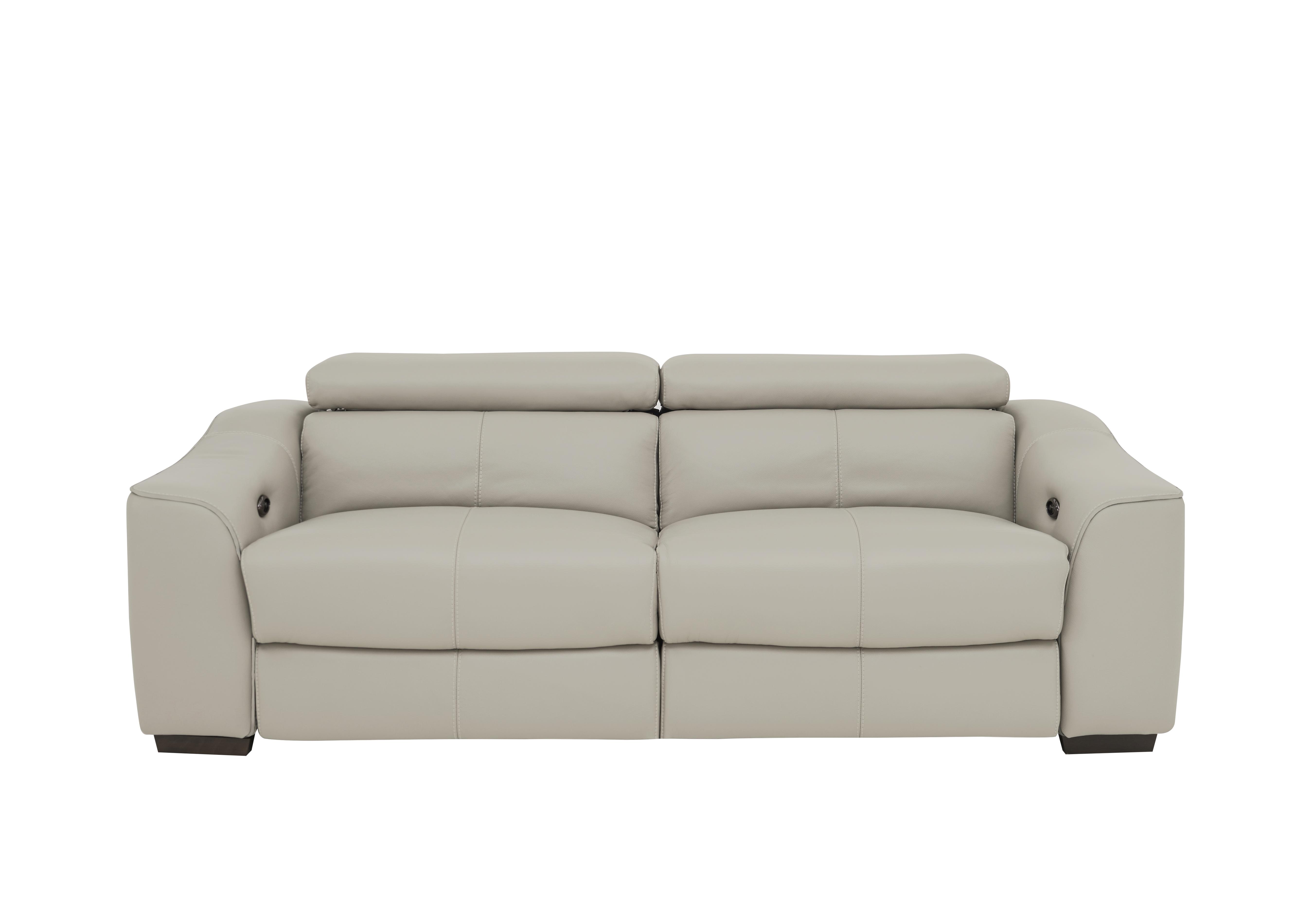 Elixir 3 Seater Leather Sofa in Bv-946b Silver Grey on Furniture Village