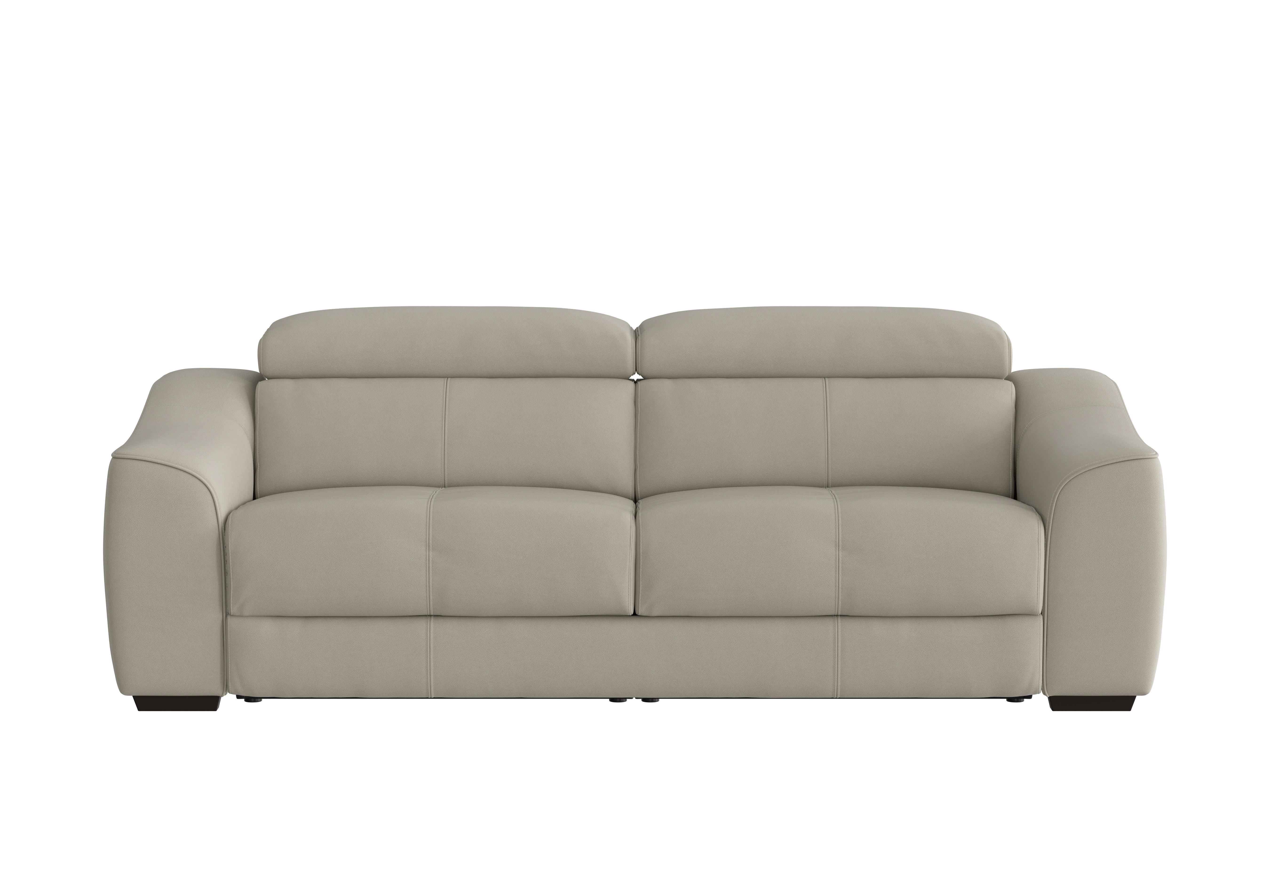 Elixir 3 Seater Leather Sofa in Hw-946b Feather Gray on Furniture Village
