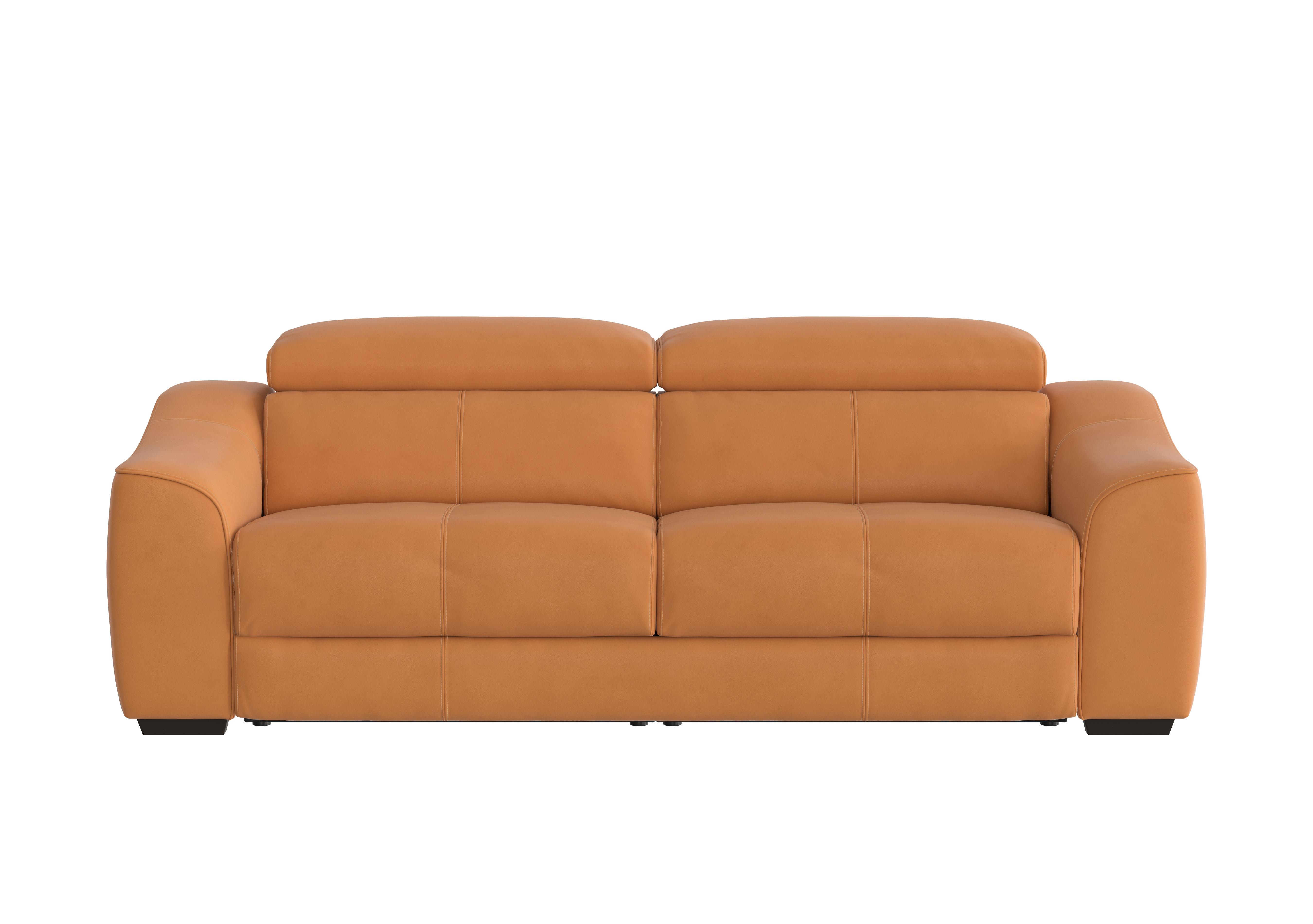 Elixir 3 Seater Leather Sofa in Nc-335e Honey Yellow on Furniture Village