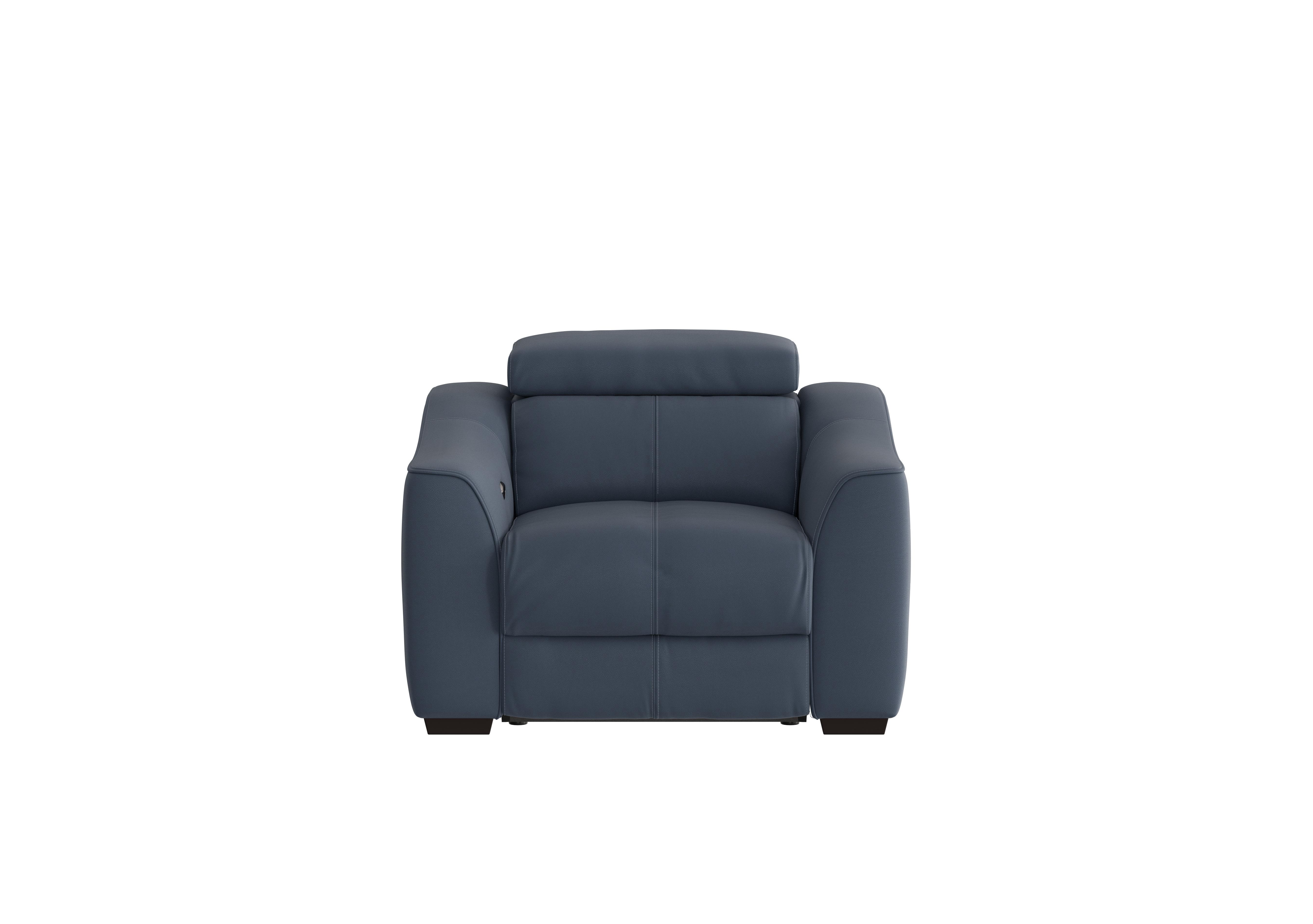 Elixir Leather Armchair in Bv-313e Ocean Blue on Furniture Village