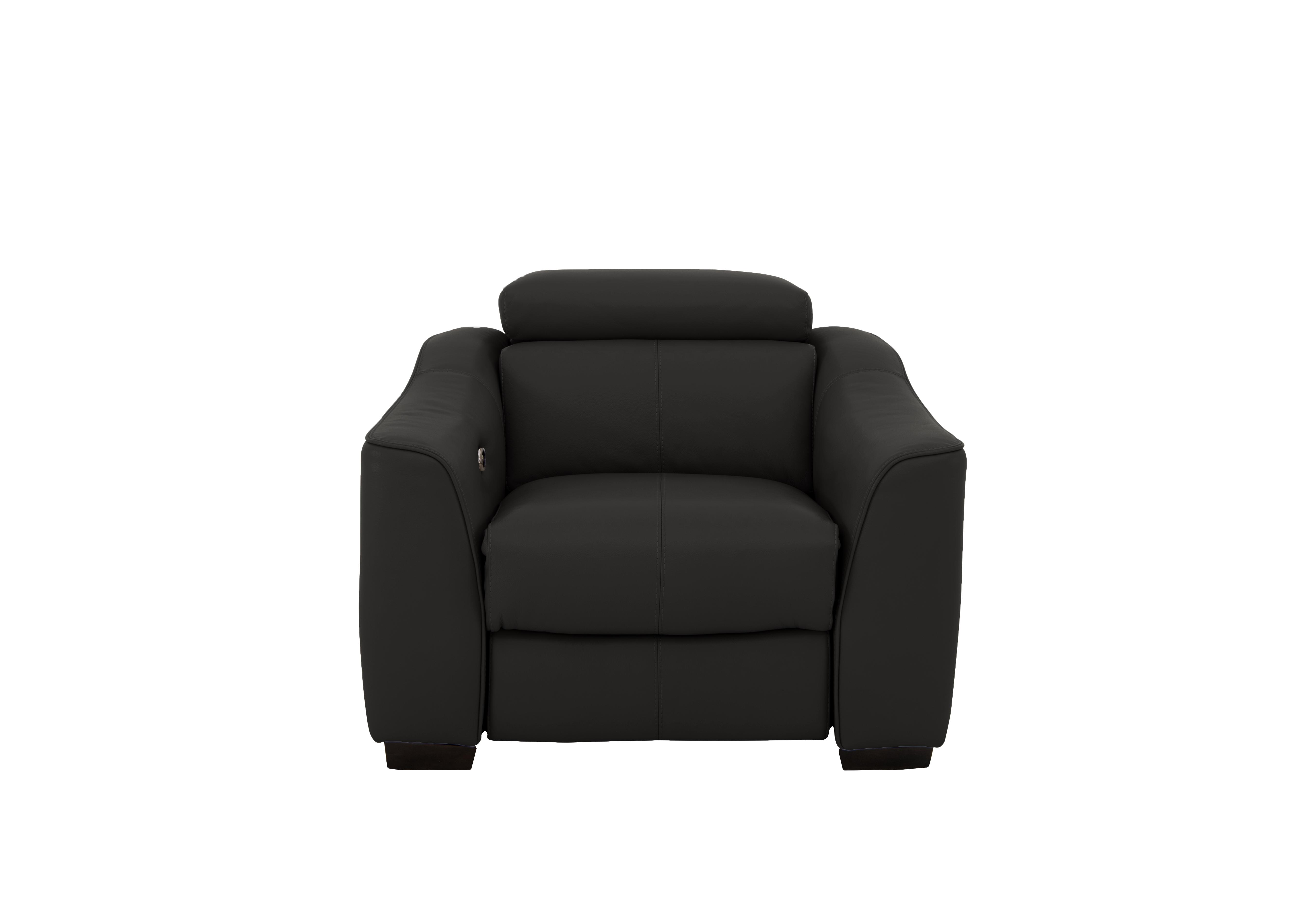 Elixir Leather Armchair in Bv-3500 Classic Black on Furniture Village