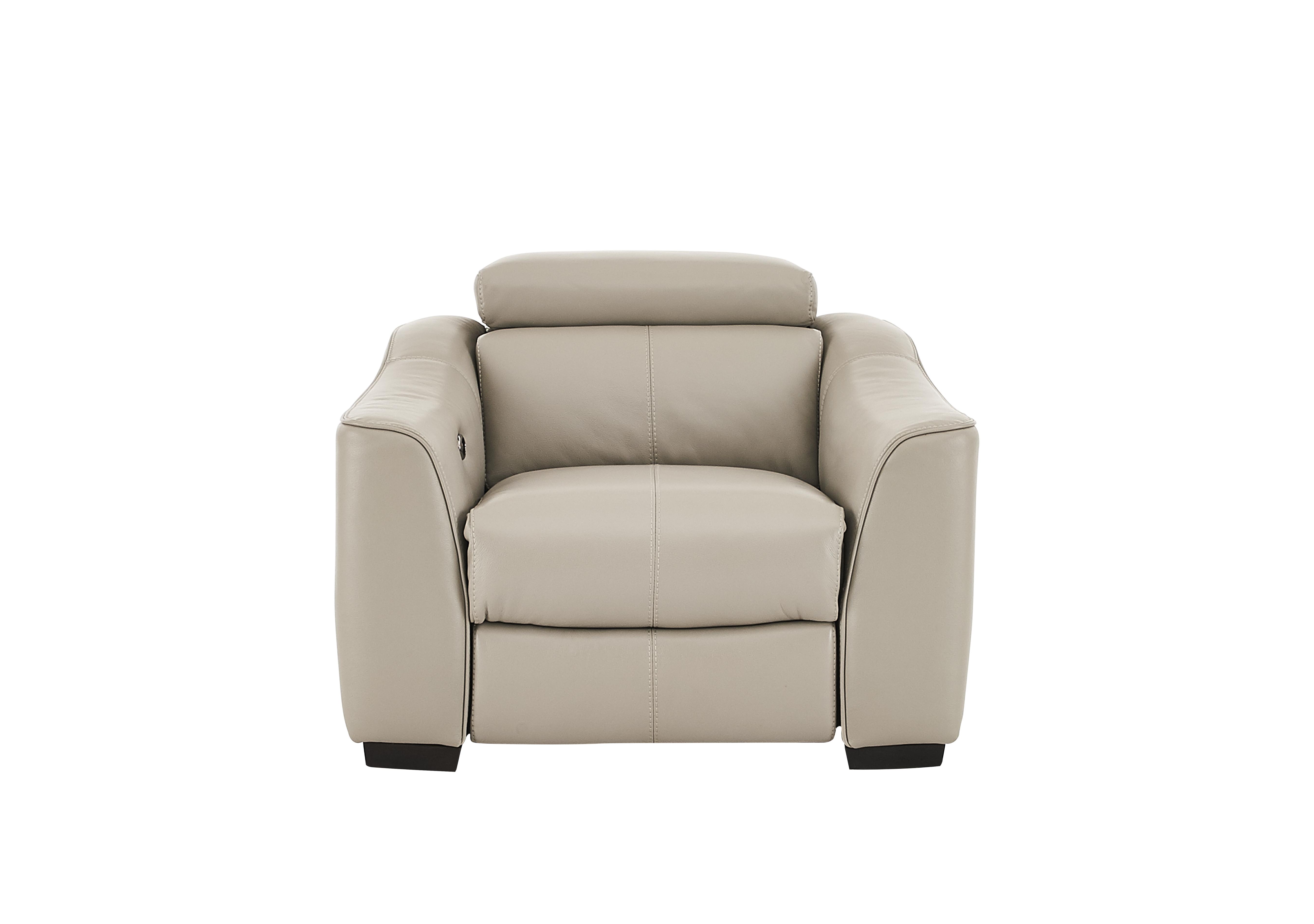 Elixir Leather Armchair in Bv-946b Silver Grey on Furniture Village