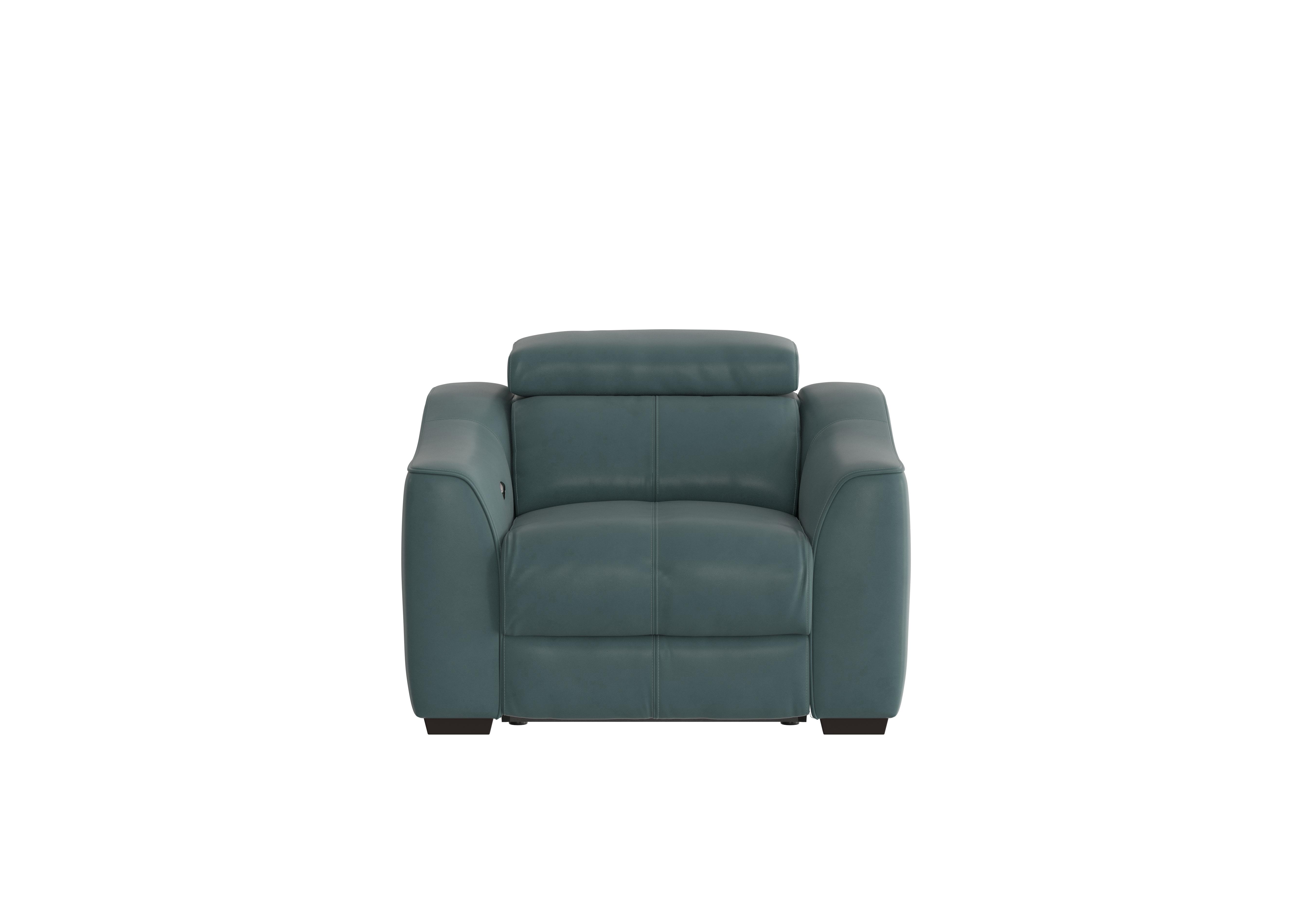 Elixir Leather Armchair in Nc-301e Lake Green on Furniture Village