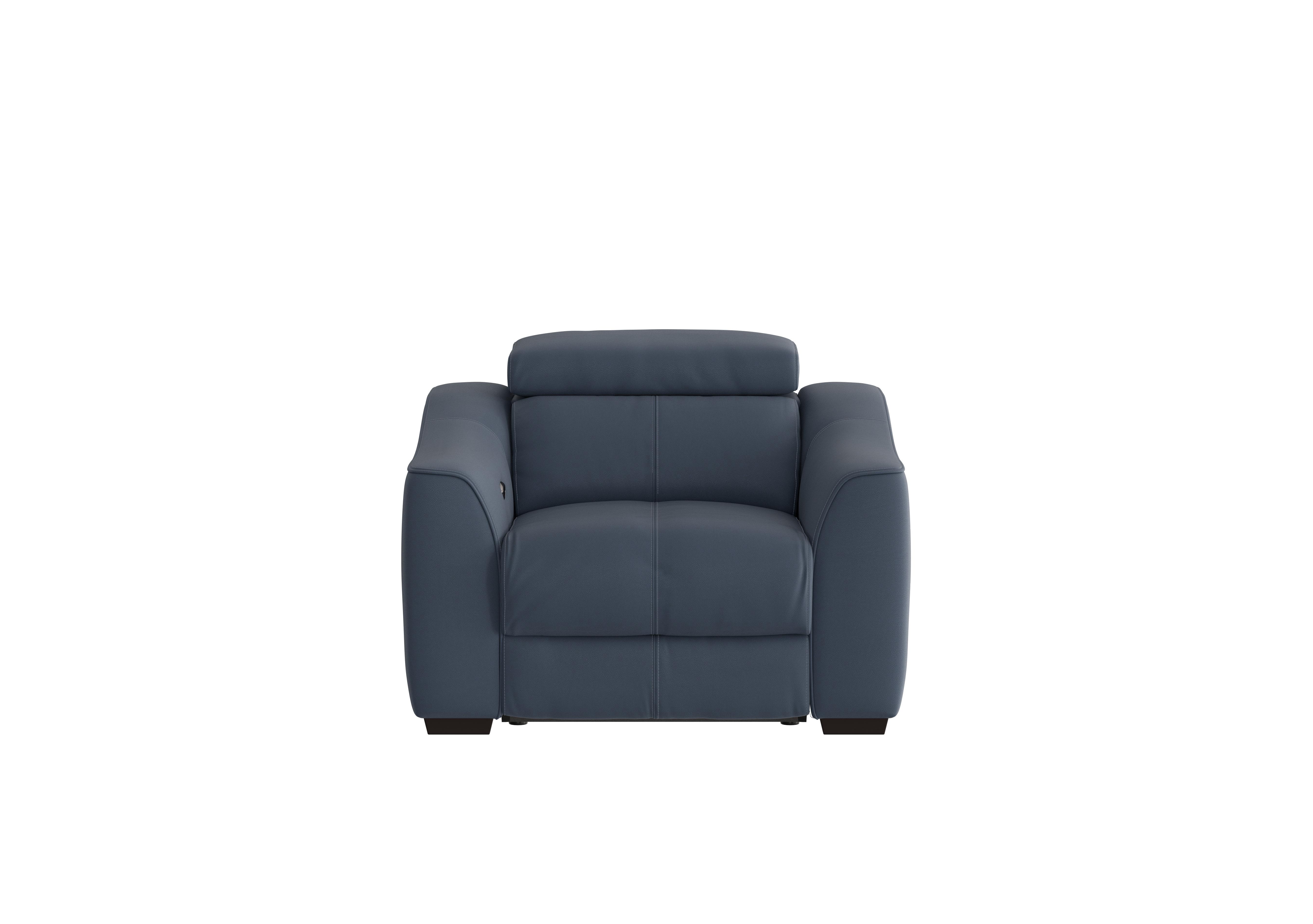 Elixir Leather Armchair in Nc-313e Ocean Blue on Furniture Village