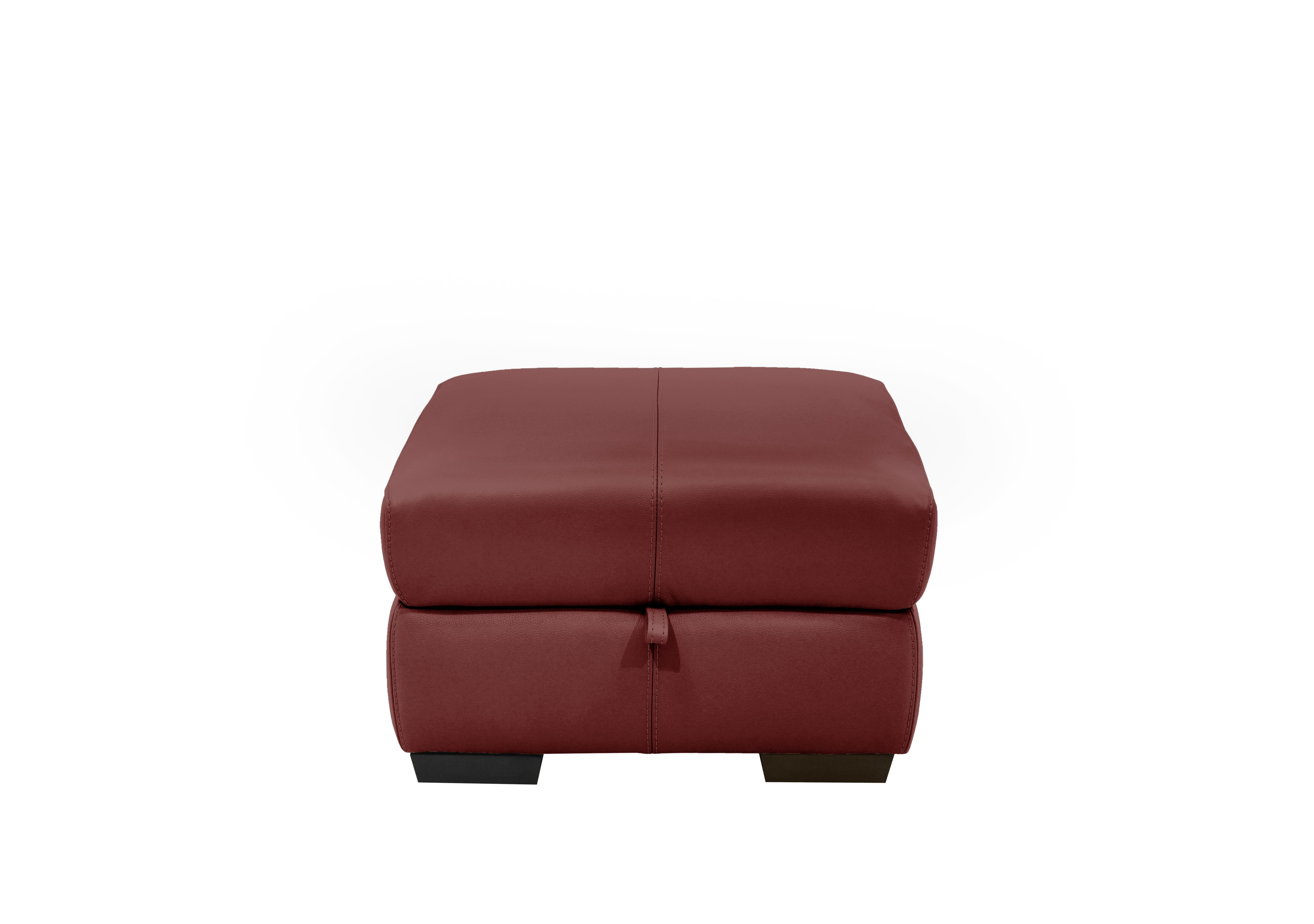 Elixir Leather Storage Footstool in Bv-035c Deep Red on Furniture Village