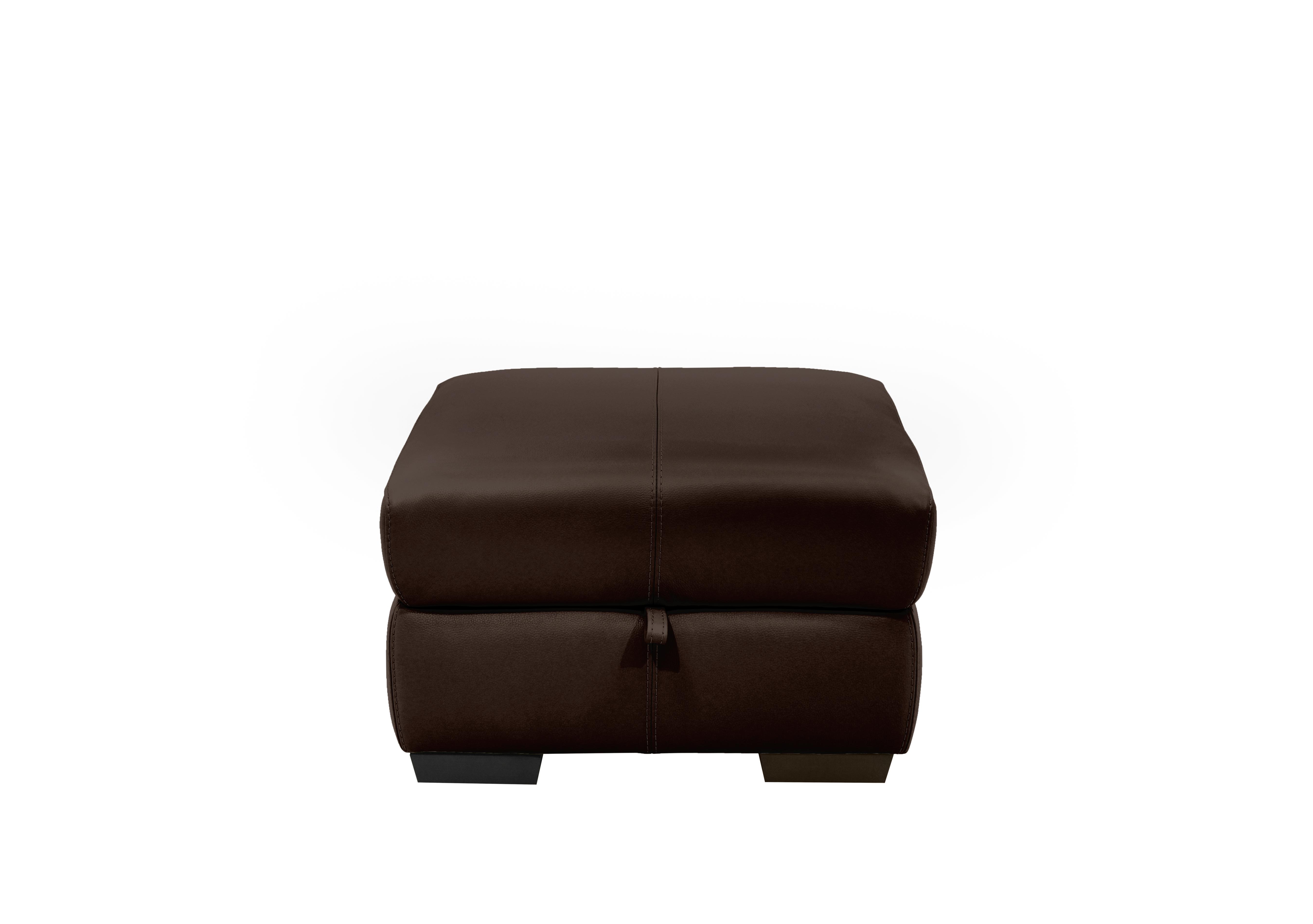 Elixir Leather Storage Footstool in Bv-1748 Dark Chocolate on Furniture Village