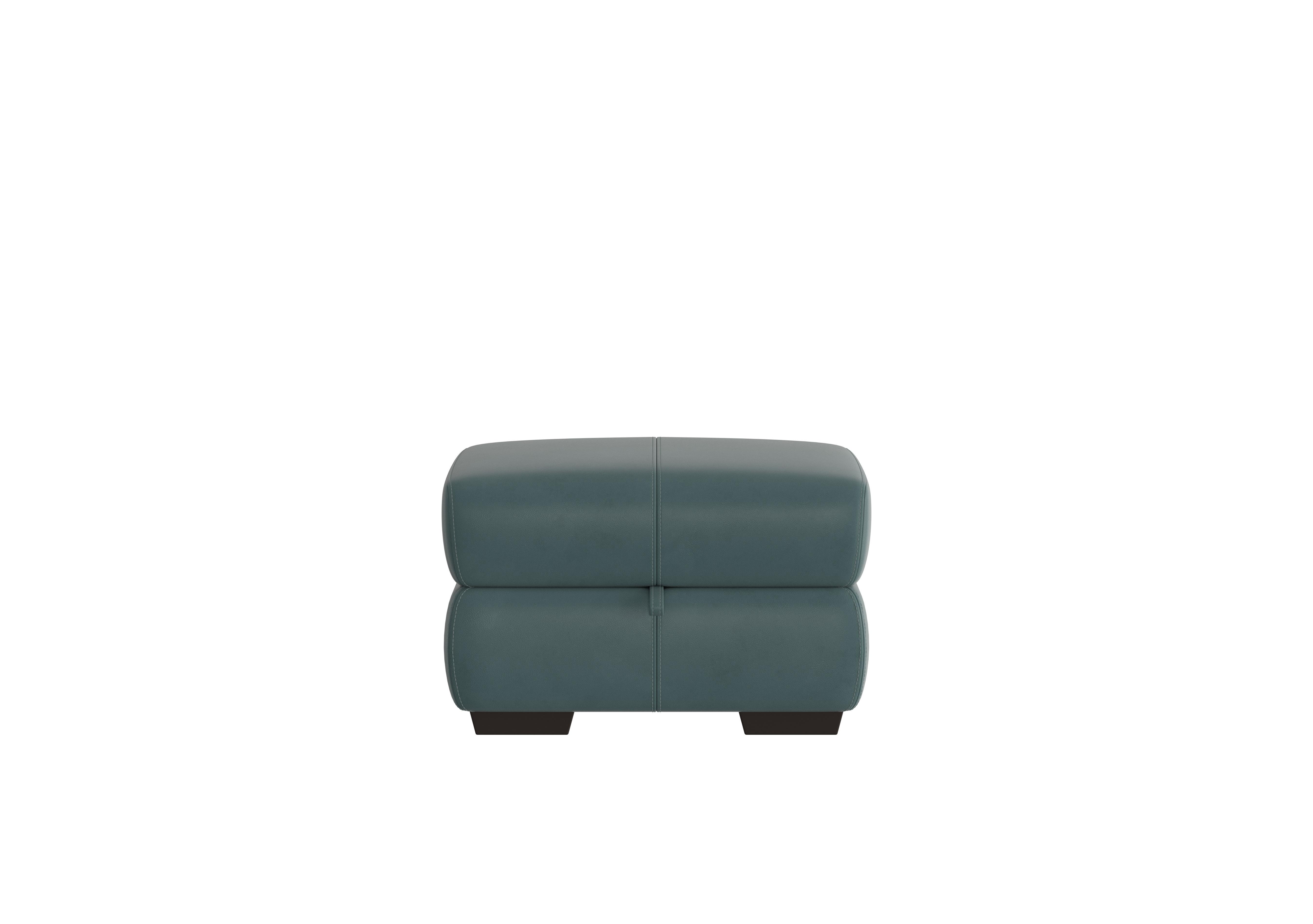 Elixir Leather Storage Footstool in Bv-301e Lake Green on Furniture Village