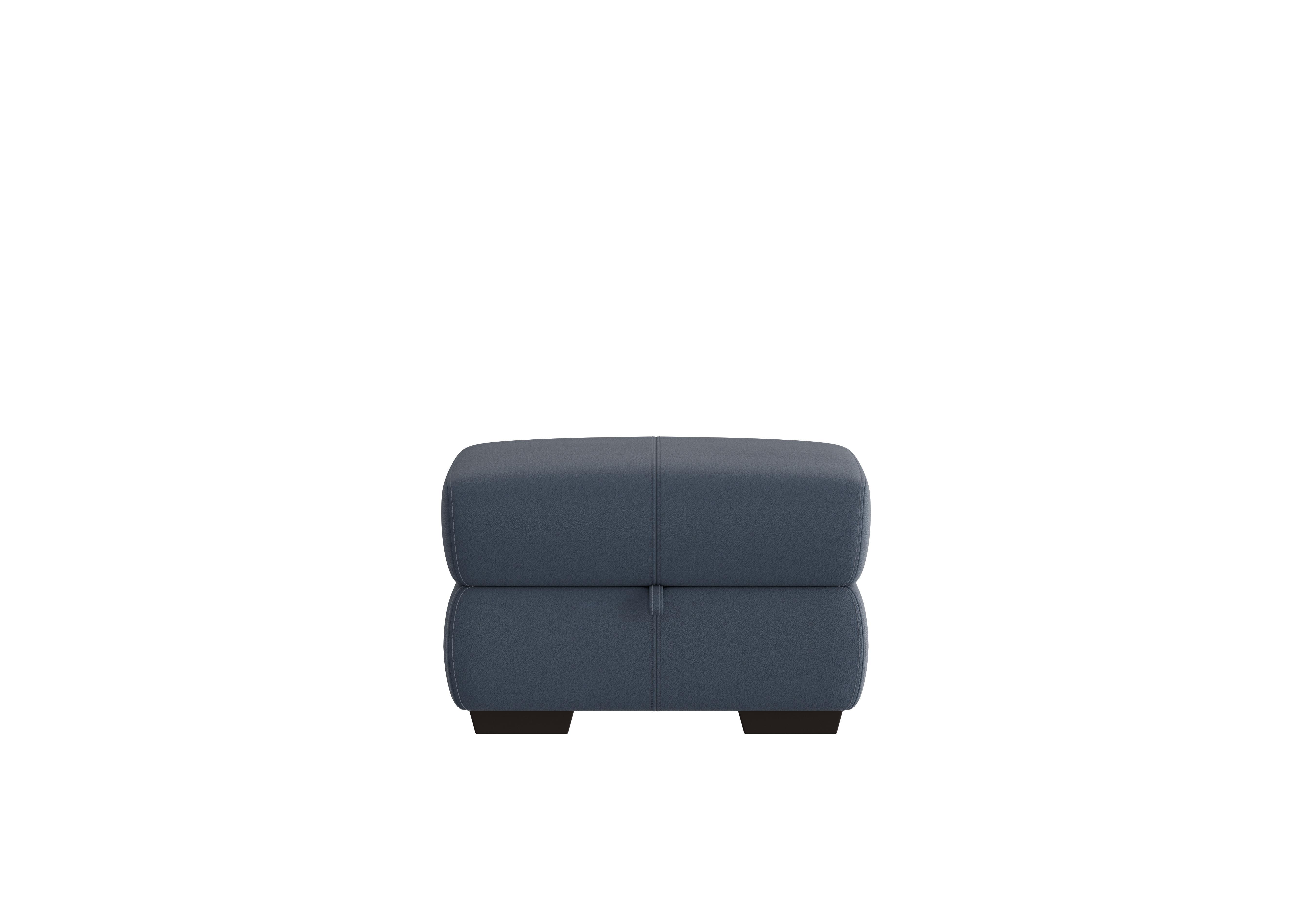 Elixir Leather Storage Footstool in Bv-313e Ocean Blue on Furniture Village