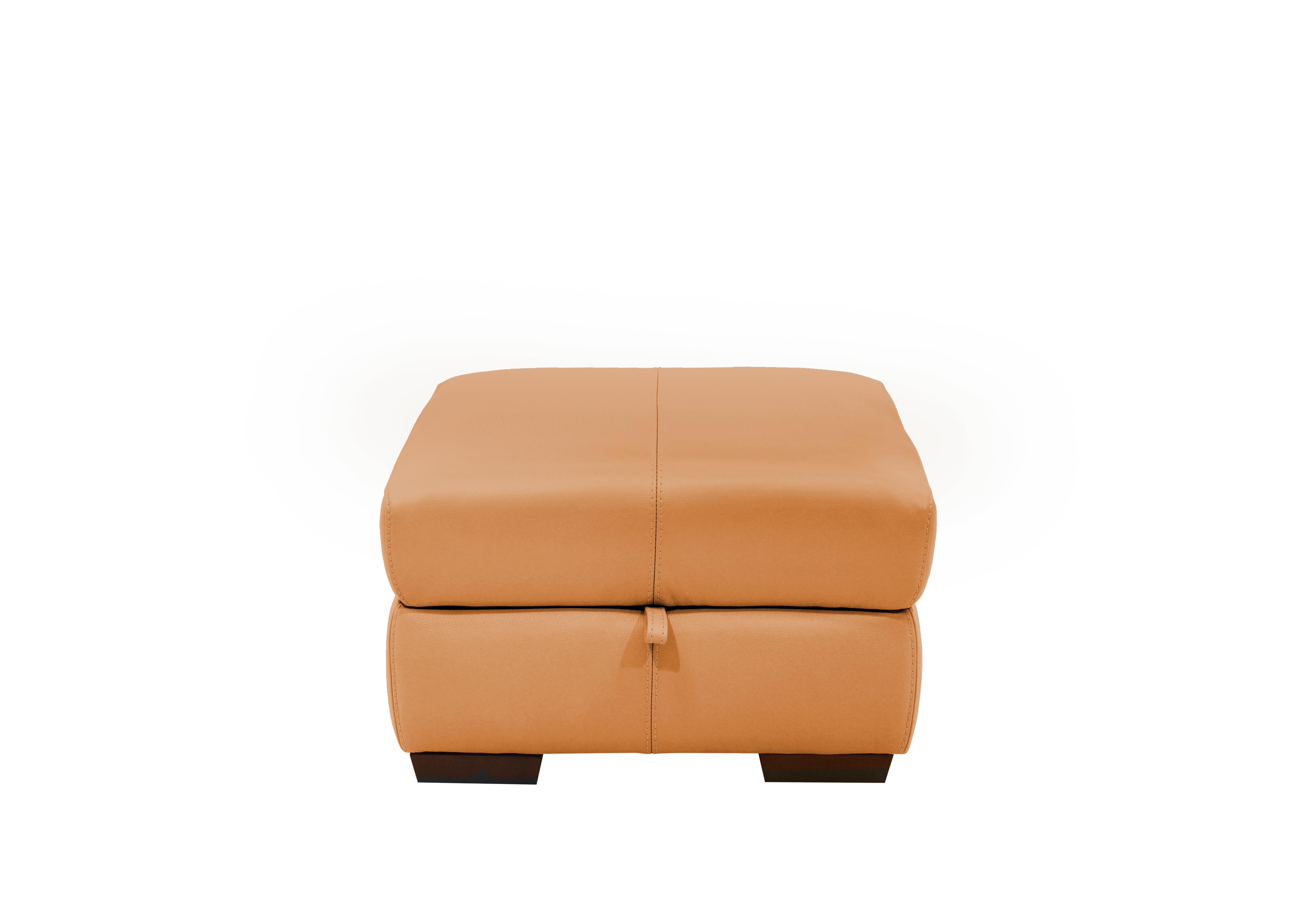 Elixir Leather Storage Footstool in Bv-335e Honey Yellow on Furniture Village
