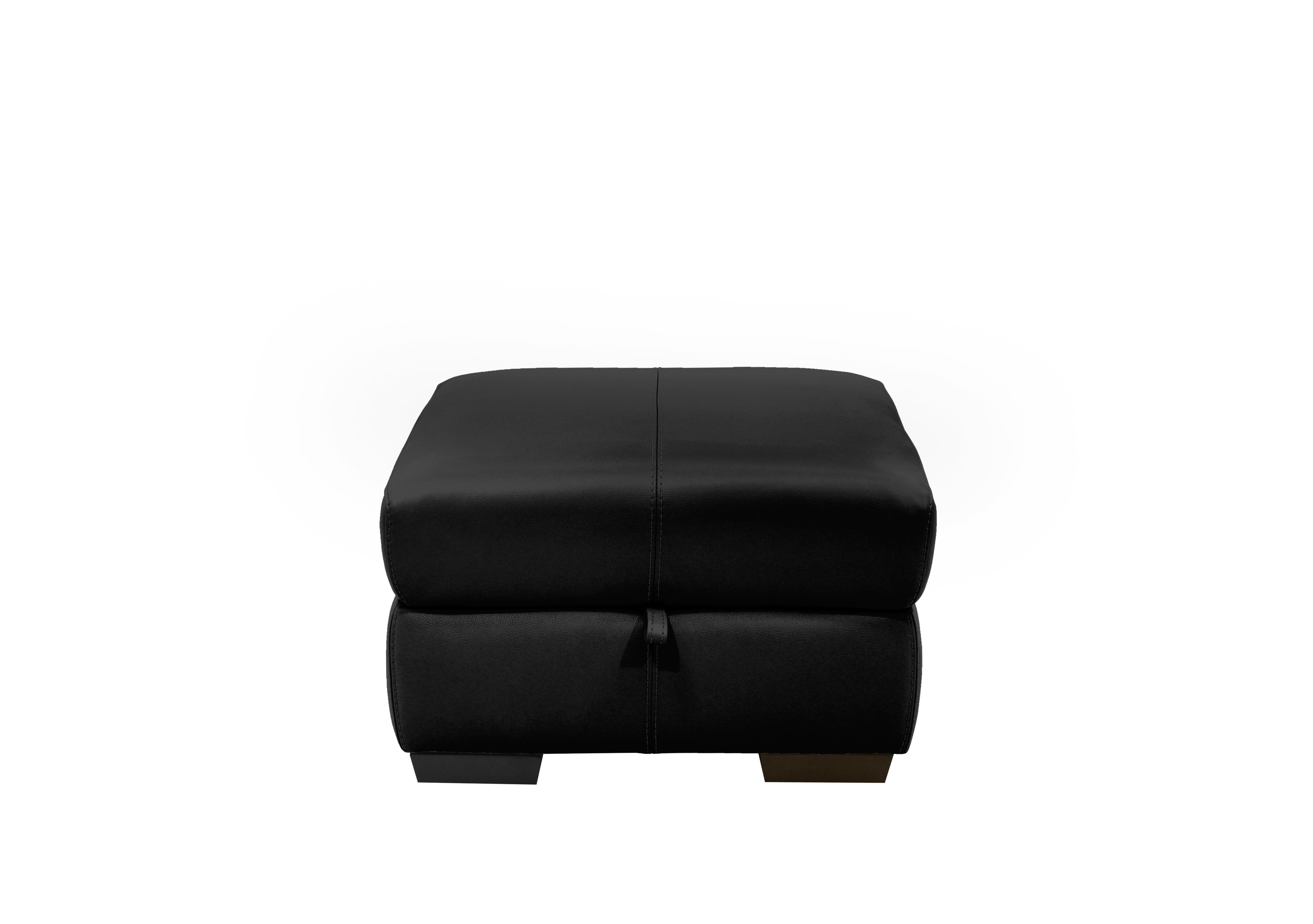 Elixir Leather Storage Footstool in Bv-3500 Classic Black on Furniture Village