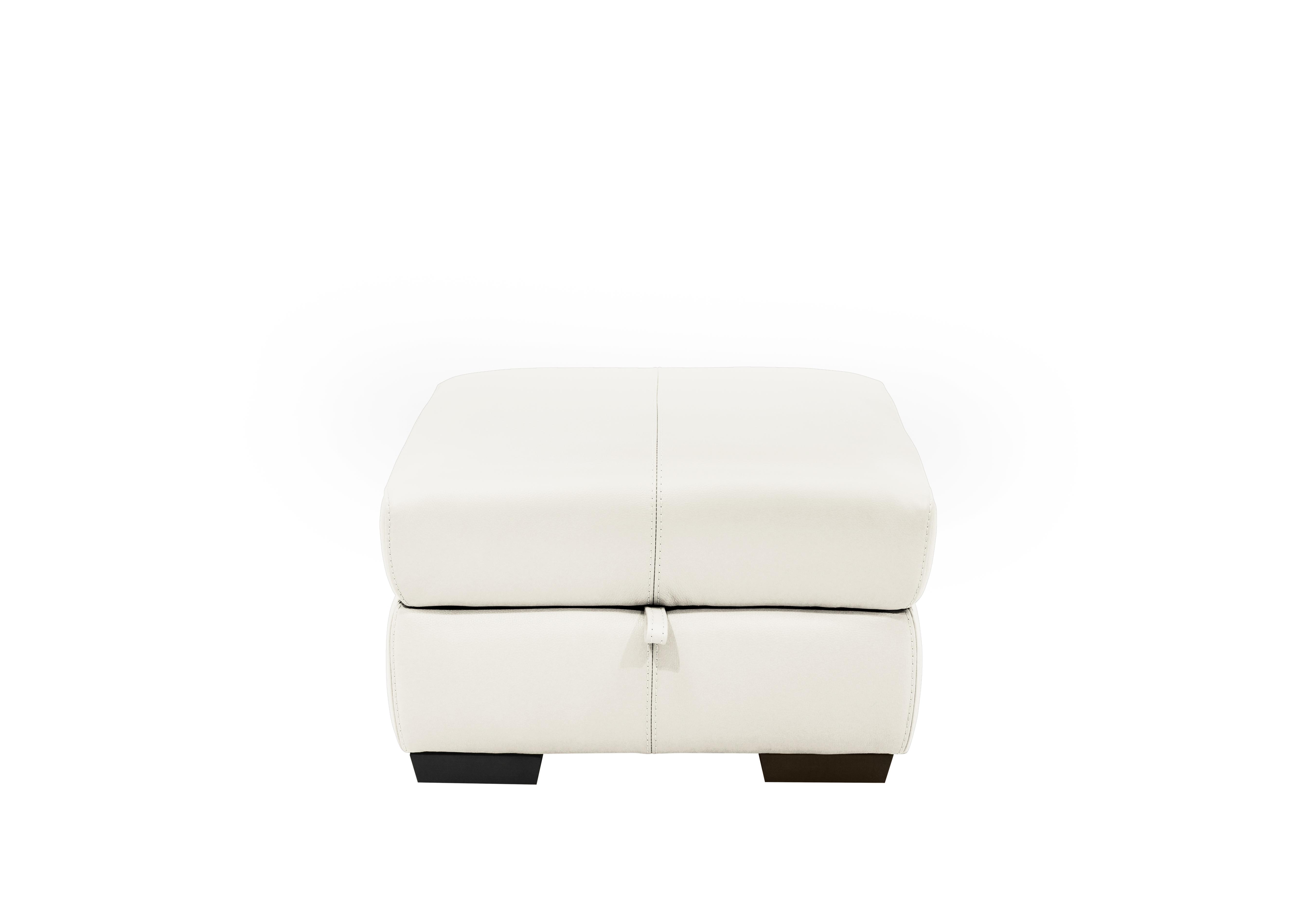 Elixir Leather Storage Footstool in Bv-744d Star White on Furniture Village