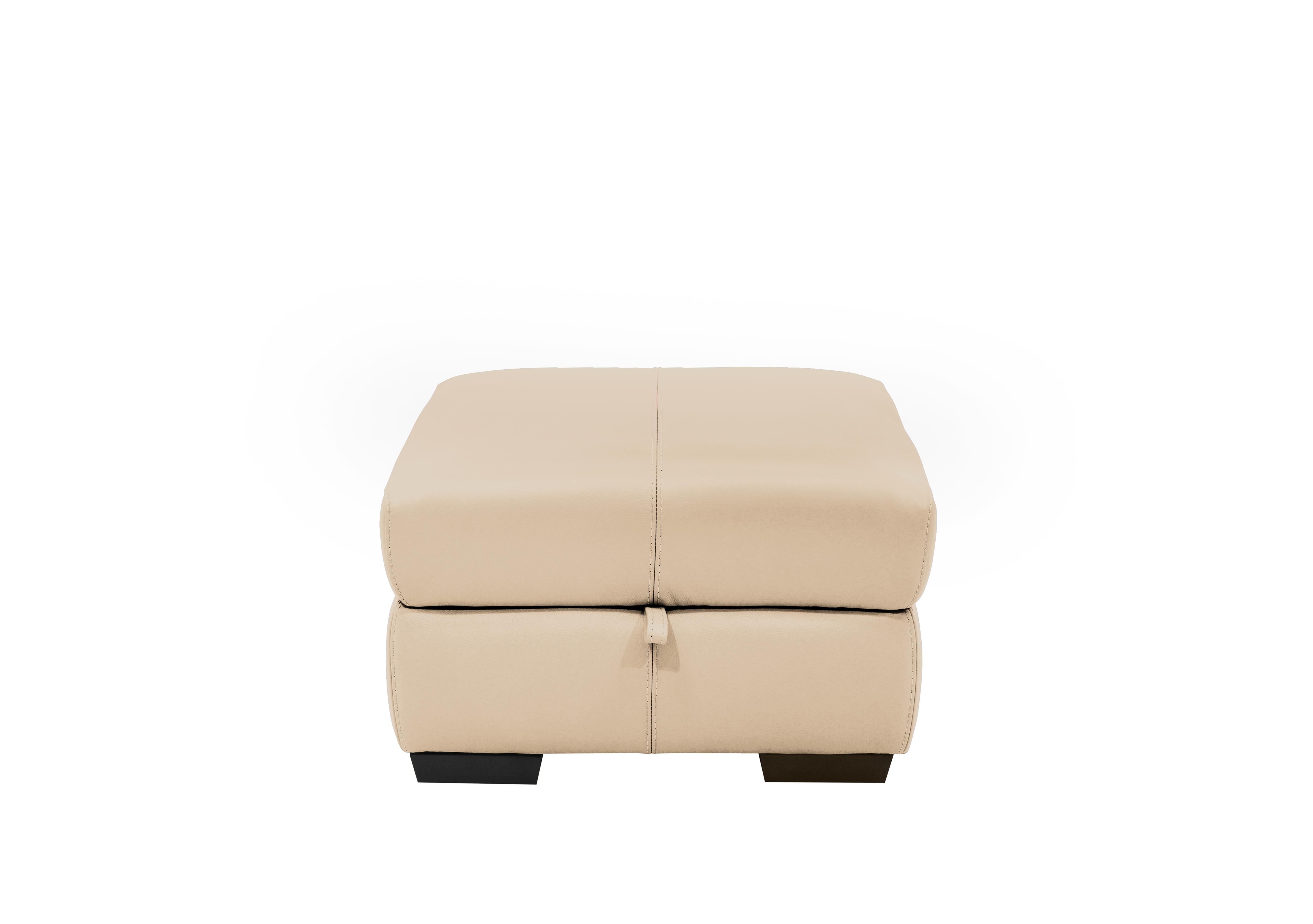 Elixir Leather Storage Footstool in Bv-862c Bisque on Furniture Village