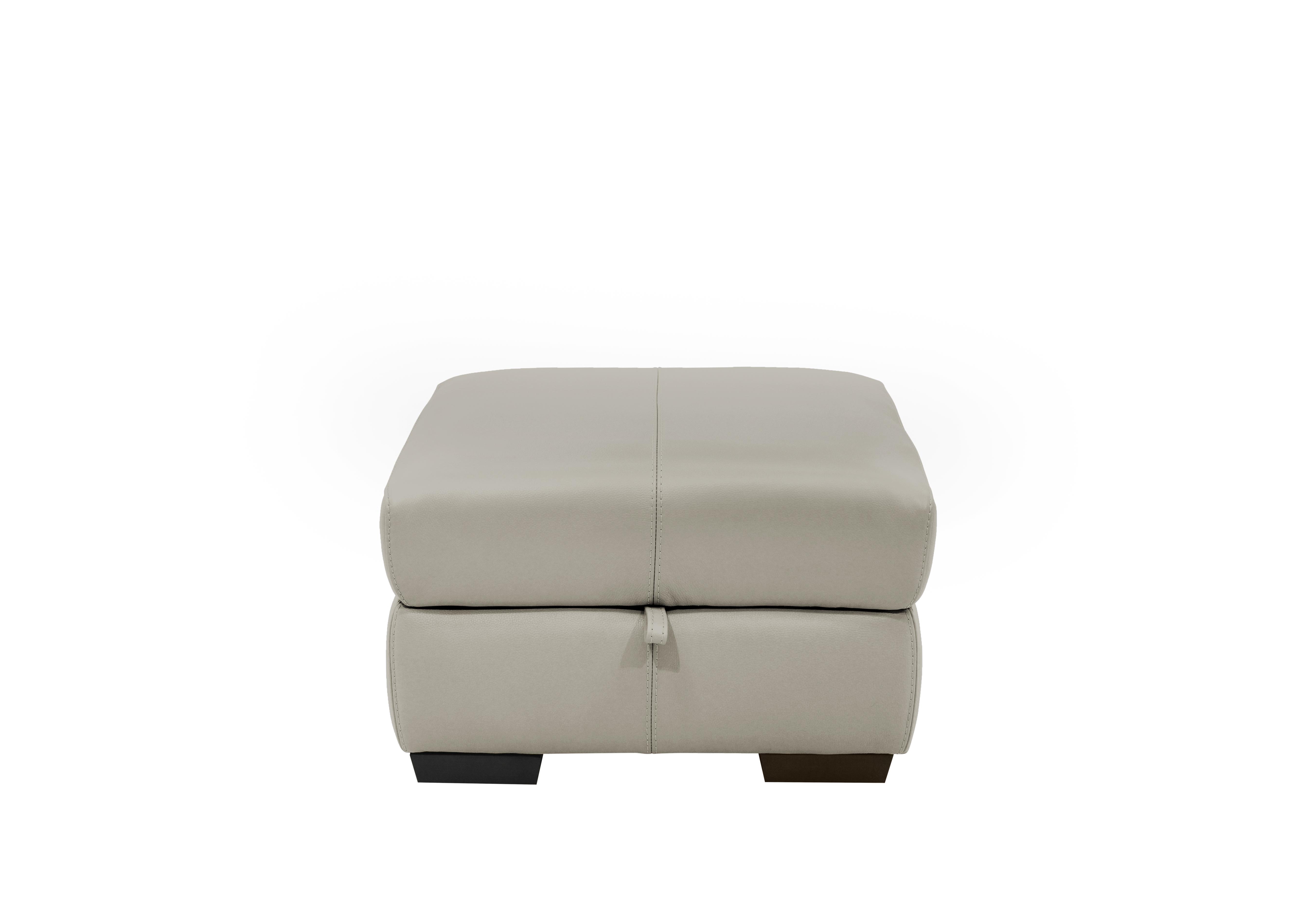 Elixir Leather Storage Footstool in Bv-946b Silver Grey on Furniture Village