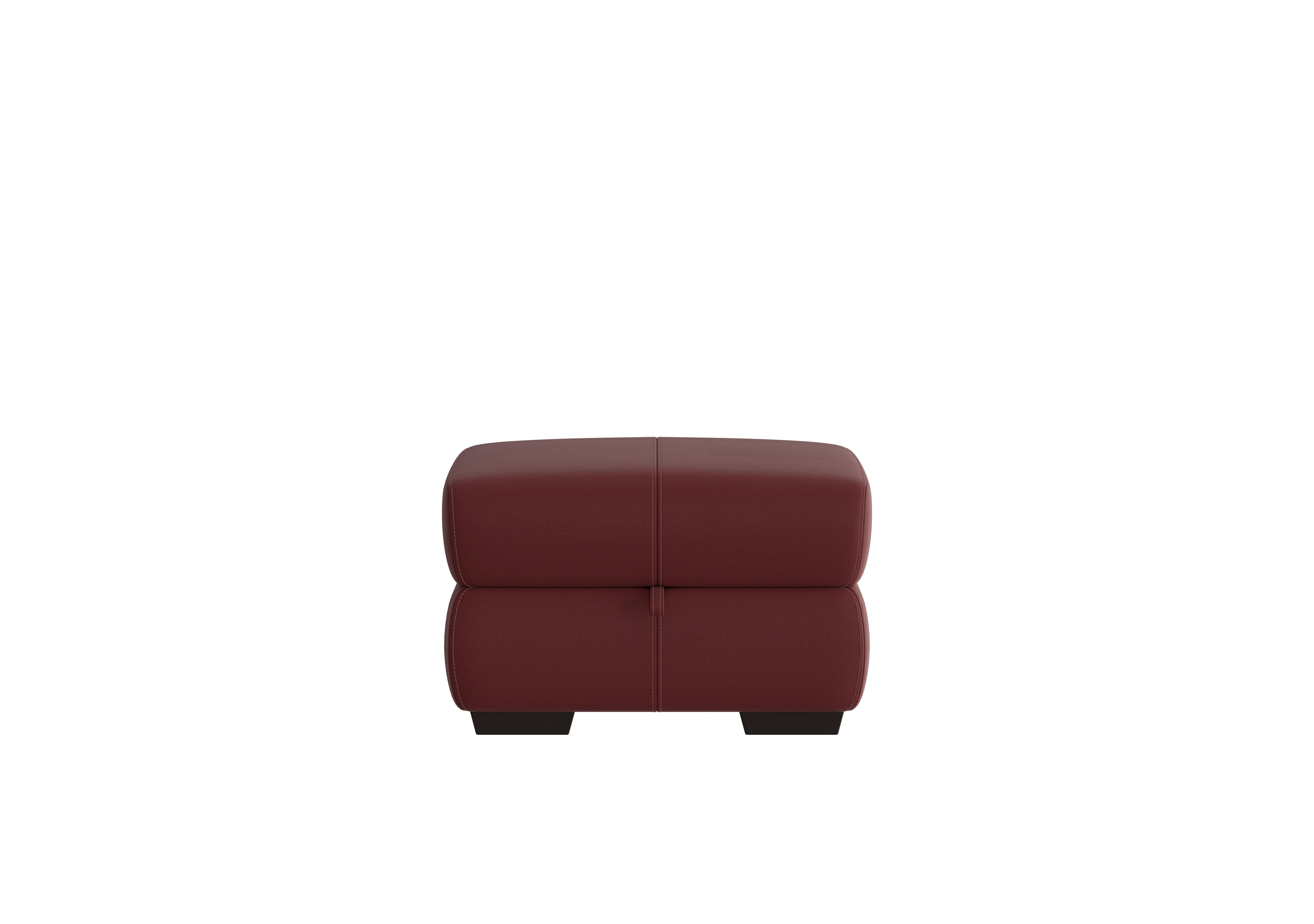 Elixir Leather Storage Footstool in Hw-035c Deep Red on Furniture Village