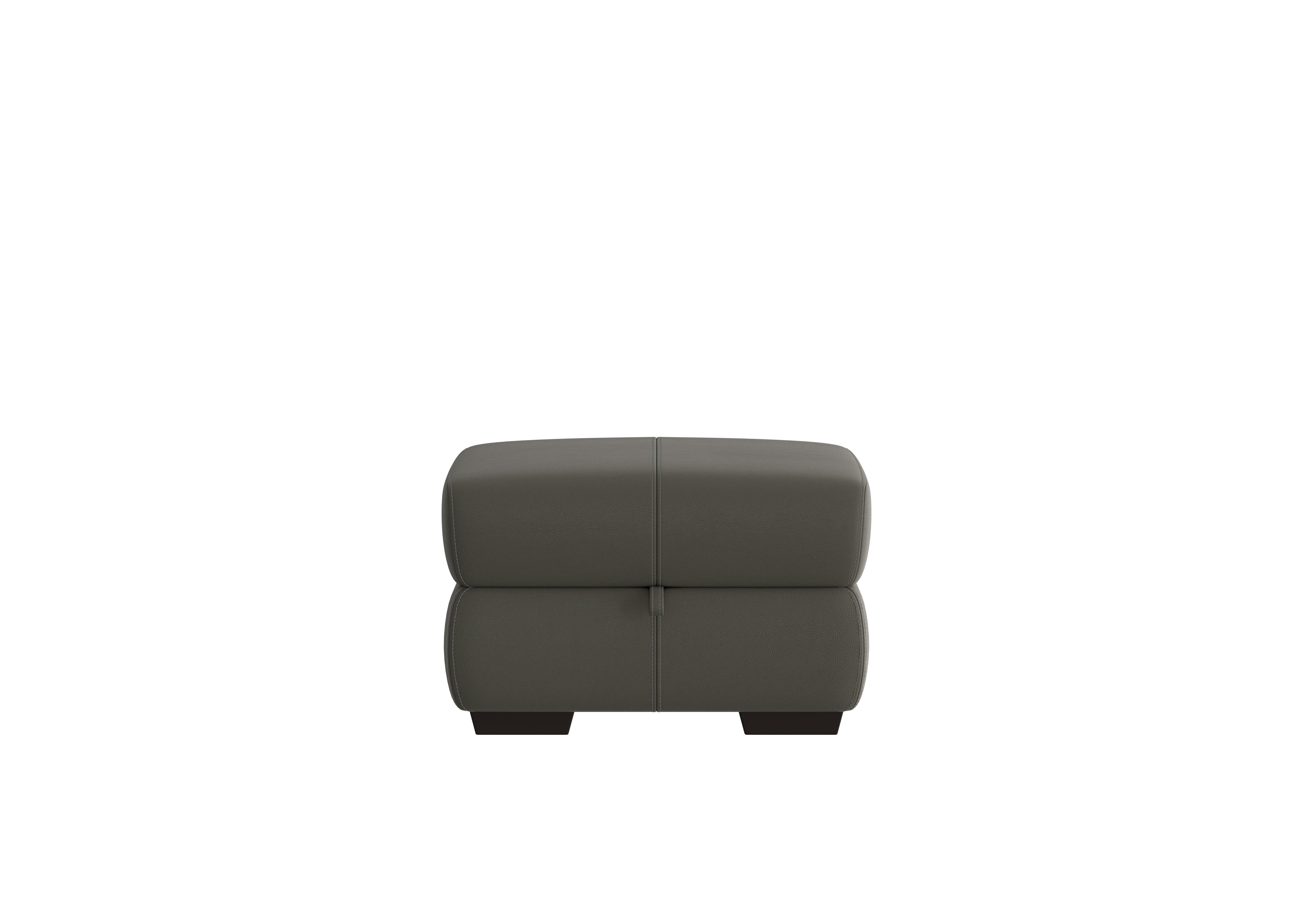Elixir Leather Storage Footstool in Nc-088e Charcoal Grey on Furniture Village