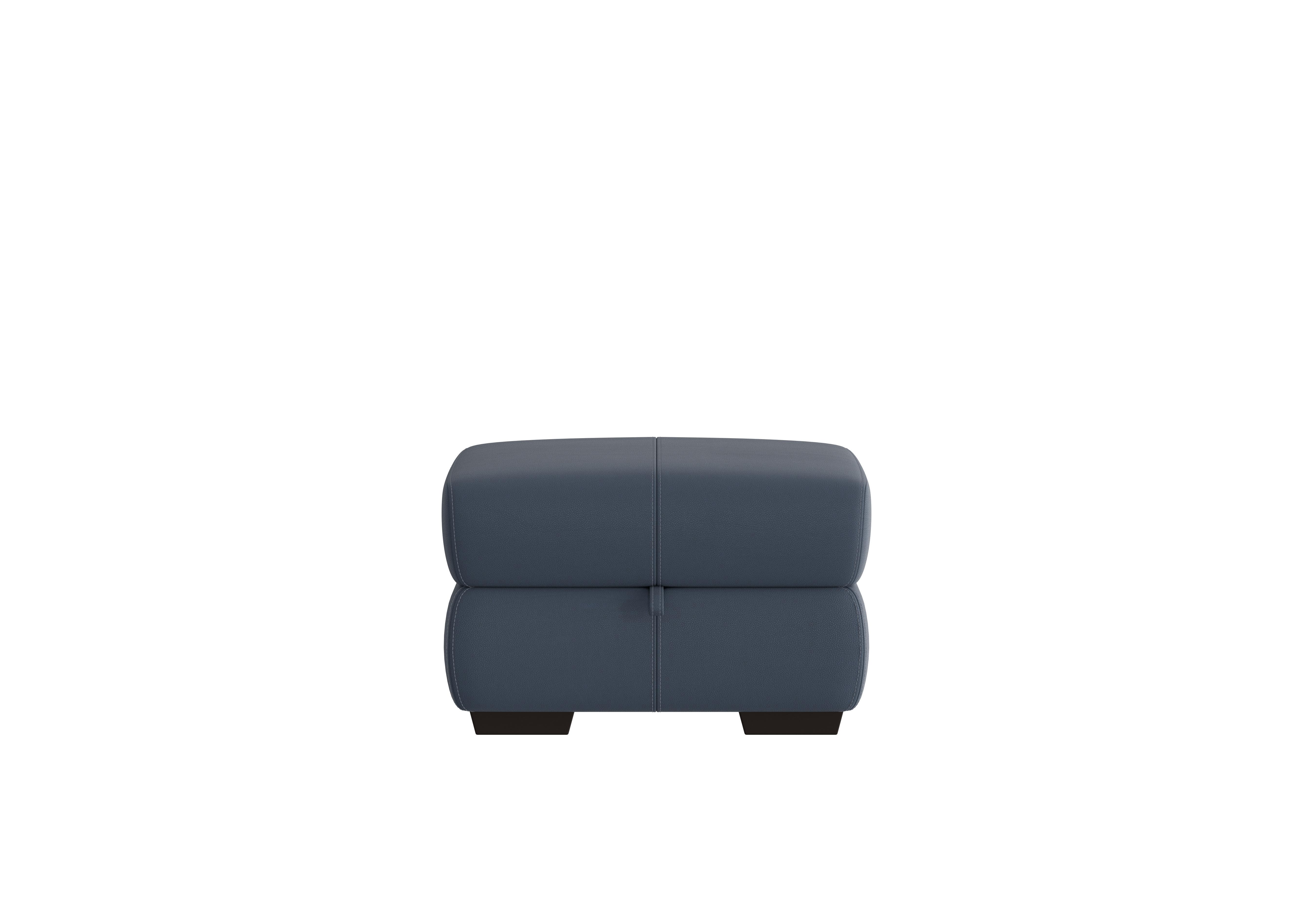 Elixir Leather Storage Footstool in Nc-313e Ocean Blue on Furniture Village